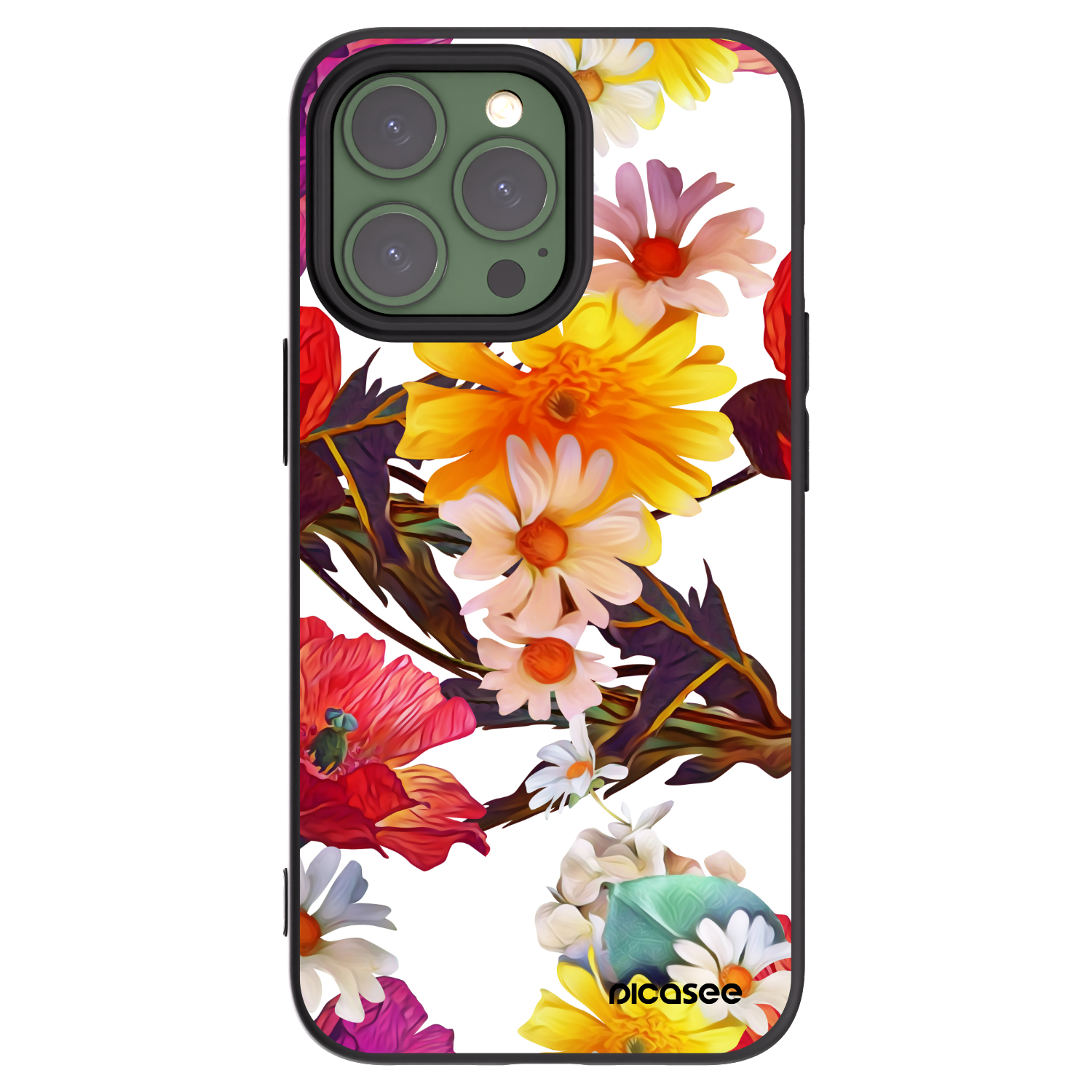 Picasee Μαύρη θήκη σιλικόνης για Apple iPhone 13 Pro - Meadow