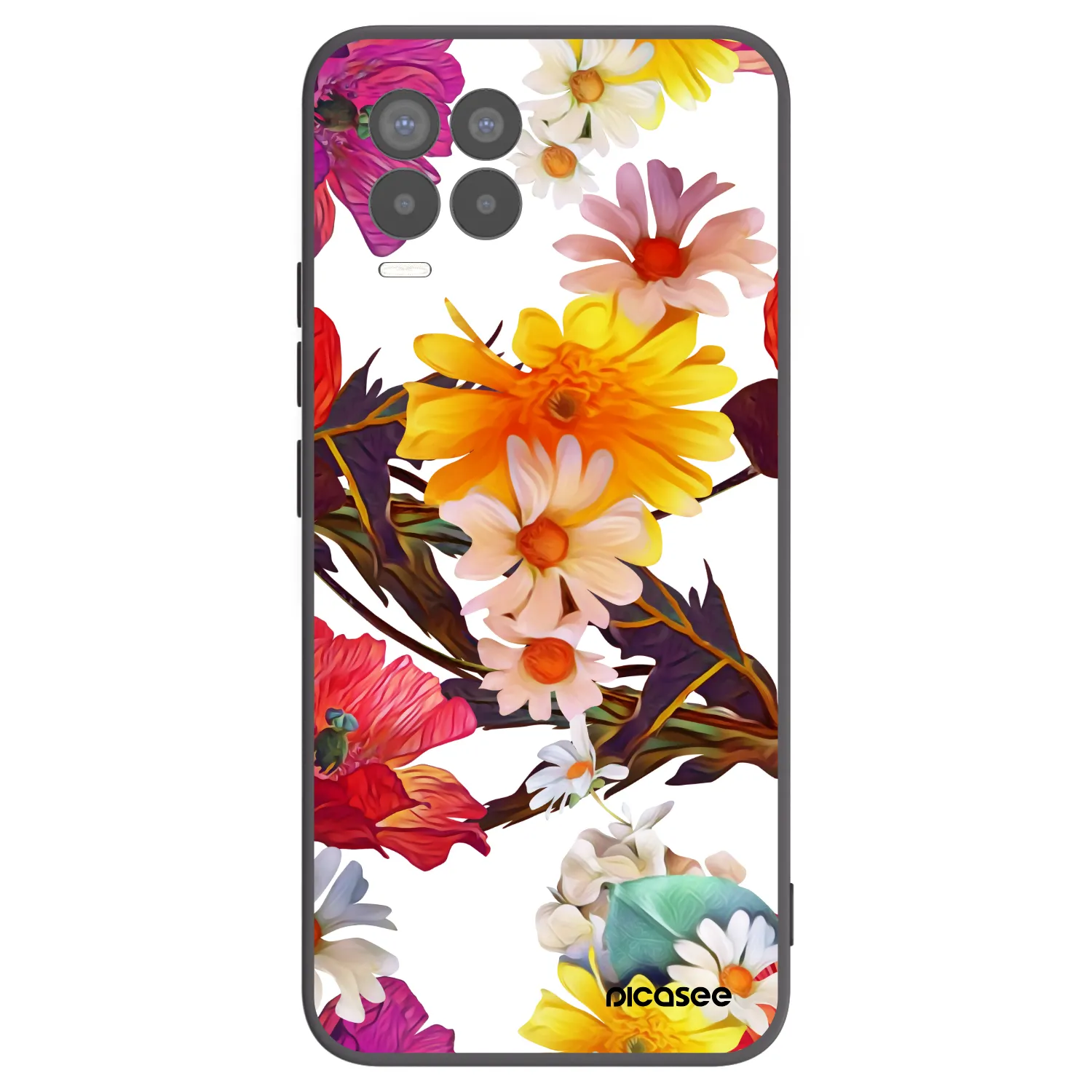 Picasee Μαύρη θήκη σιλικόνης για Realme 8 4G - Meadow