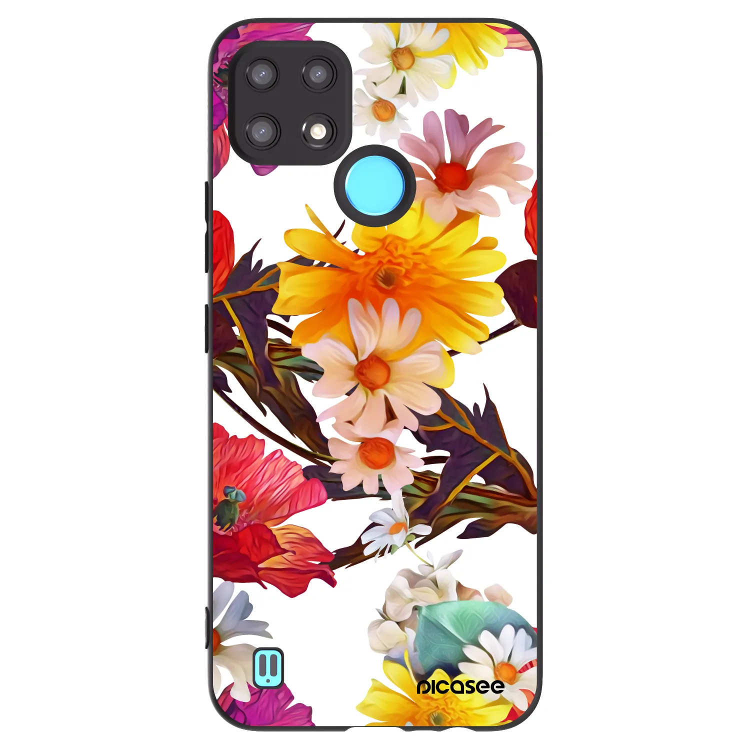 Picasee Μαύρη θήκη σιλικόνης για Realme C21 - Meadow