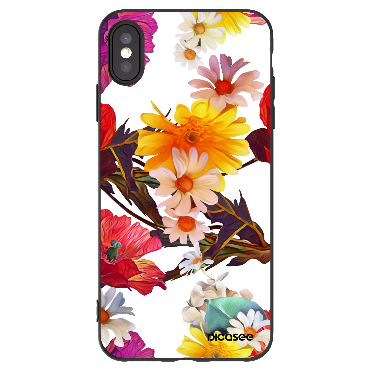 Picasee Μαύρη θήκη σιλικόνης για Apple iPhone XS Max - Meadow