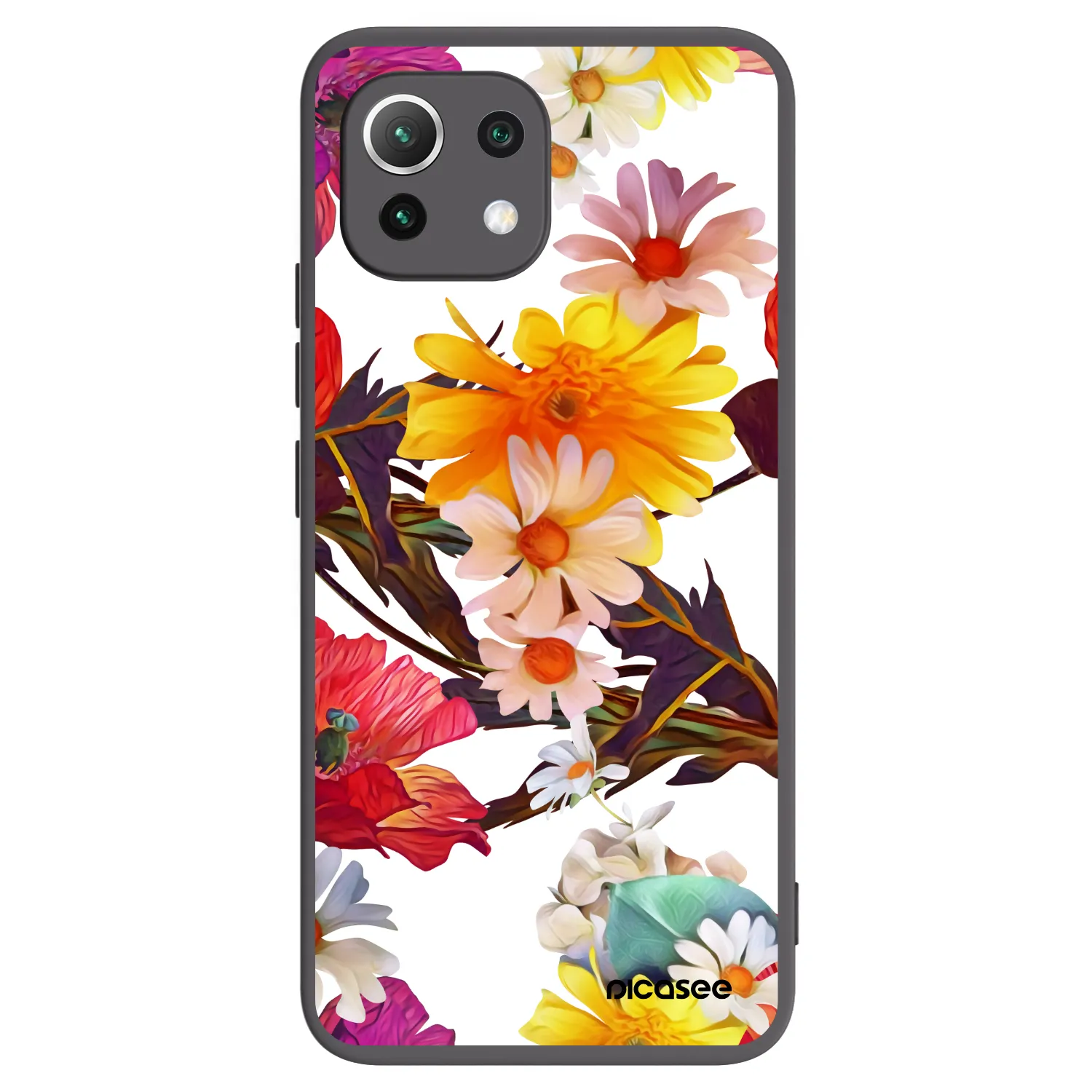 Picasee Μαύρη θήκη σιλικόνης για Xiaomi 11 Lite 5G NE - Meadow