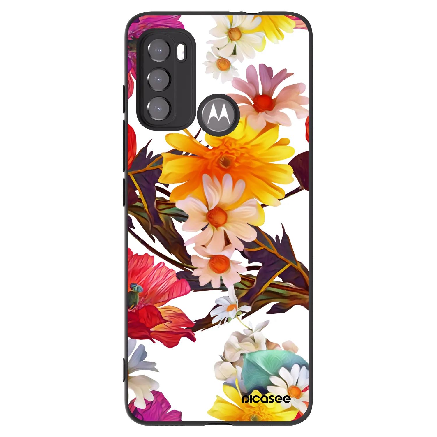 Picasee Μαύρη θήκη σιλικόνης για Motorola Moto G60 - Meadow