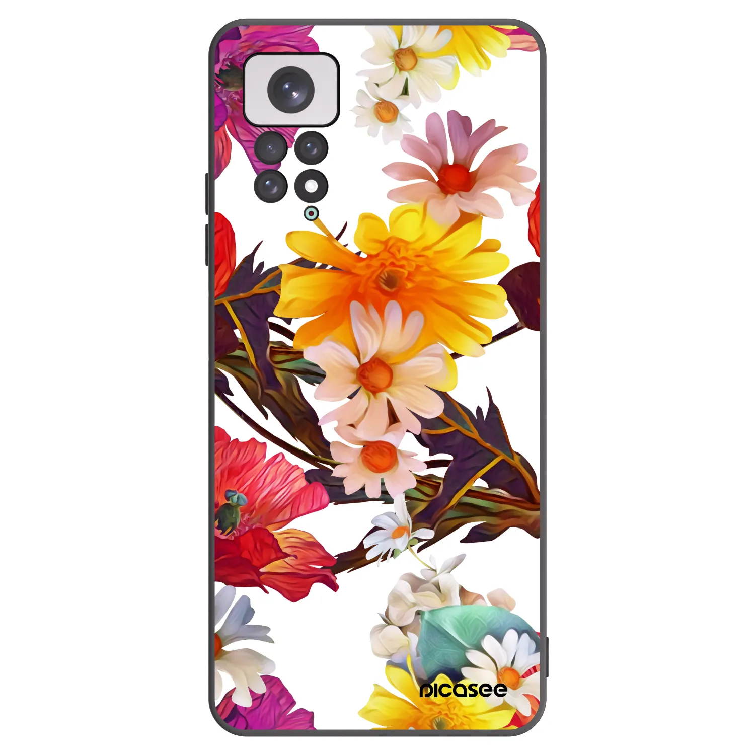 Picasee Μαύρη θήκη σιλικόνης για Xiaomi Redmi Note 11 - Meadow
