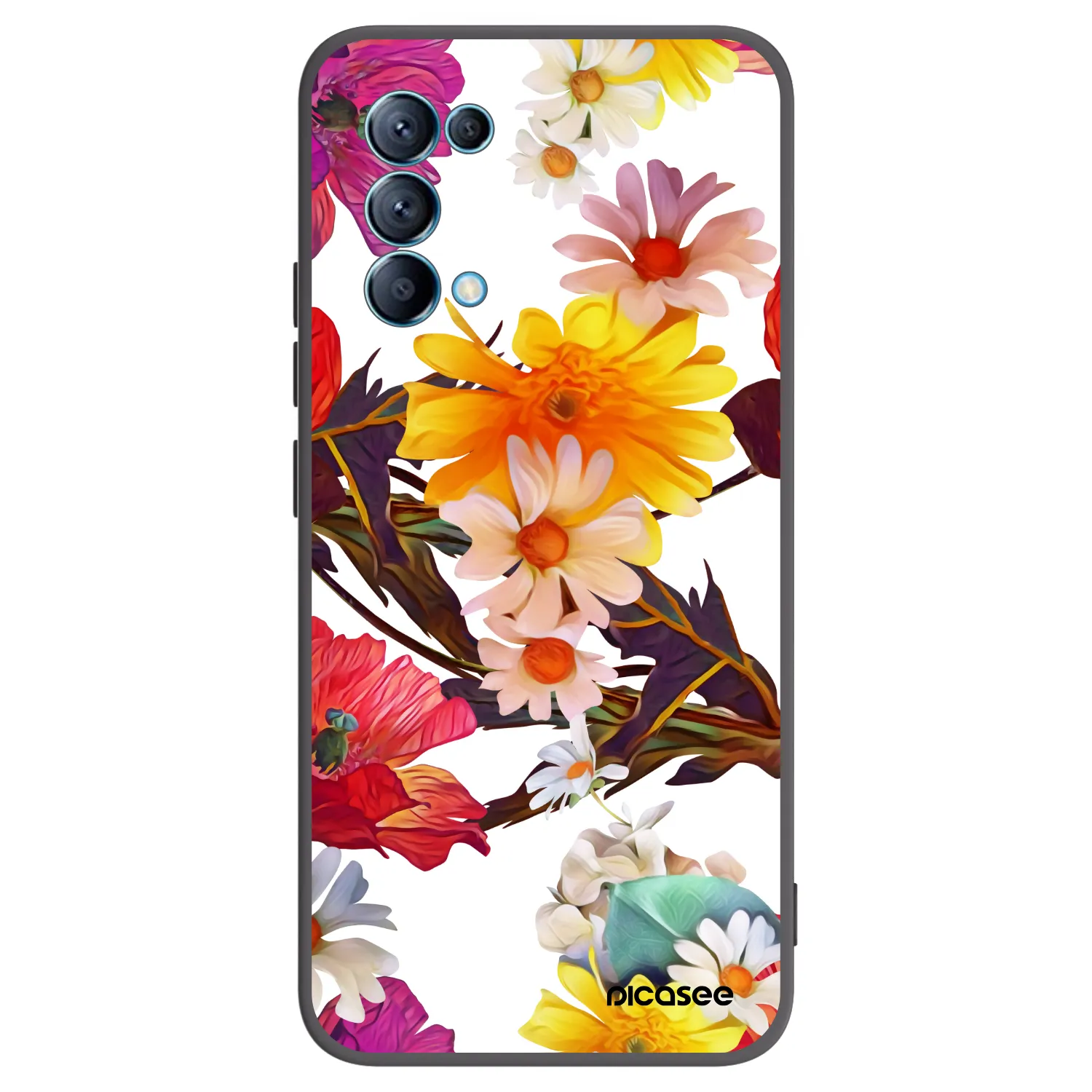 Picasee Μαύρη θήκη σιλικόνης για OPPO Reno 5 5G - Meadow