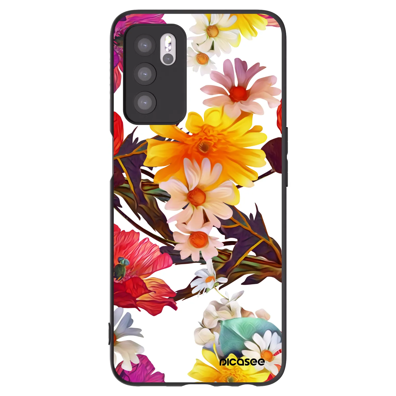 Picasee Μαύρη θήκη σιλικόνης για OPPO A16s - Meadow