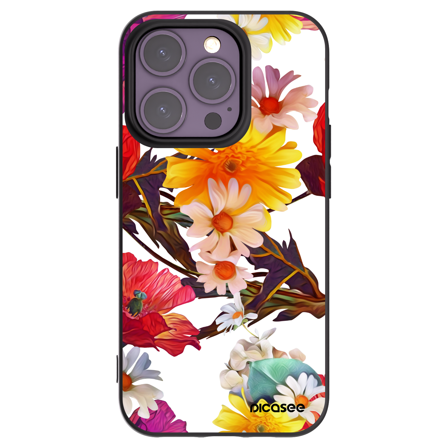 Picasee Μαύρη θήκη σιλικόνης για Apple iPhone 14 Pro - Meadow