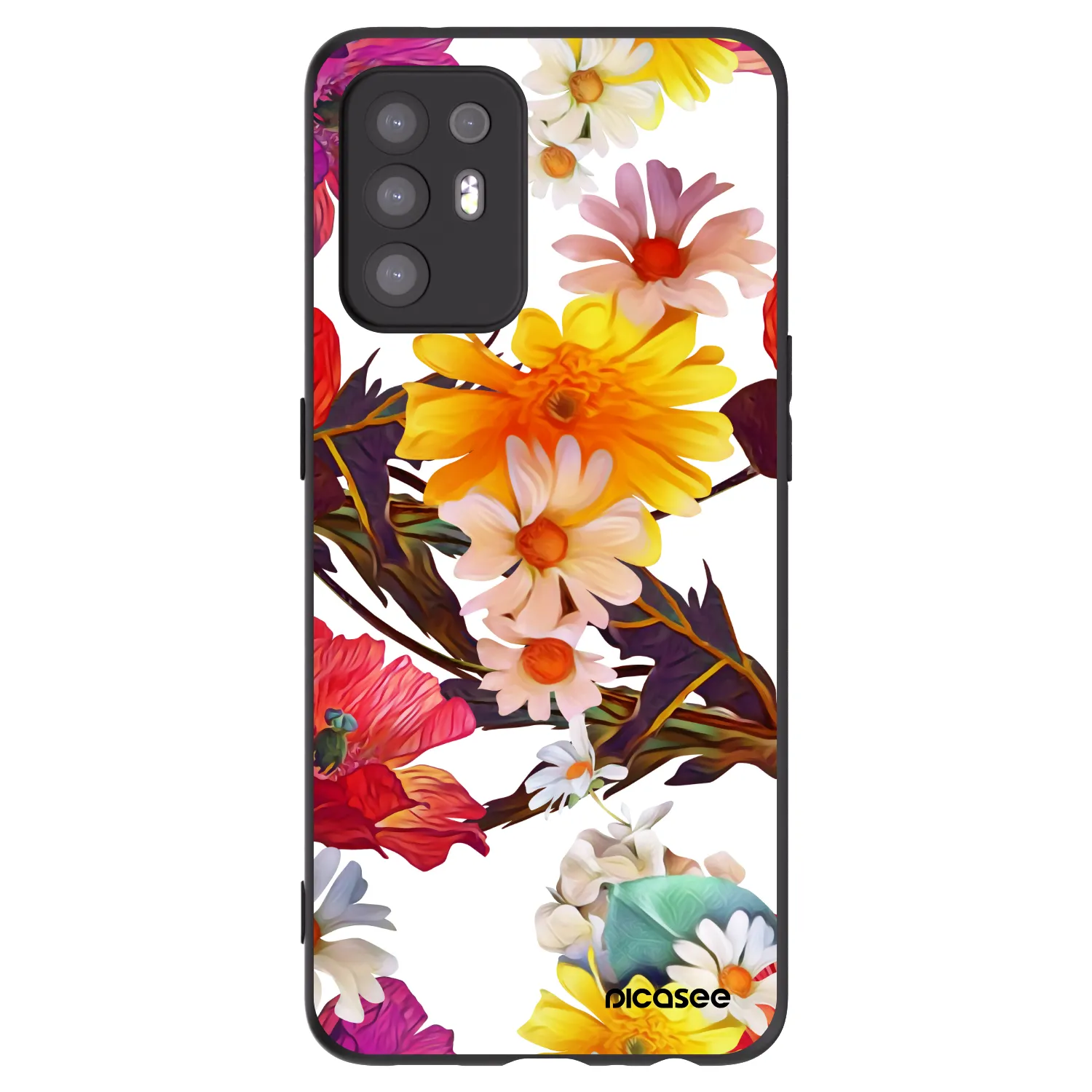 Picasee Μαύρη θήκη σιλικόνης για OPPO A94 5G - Meadow