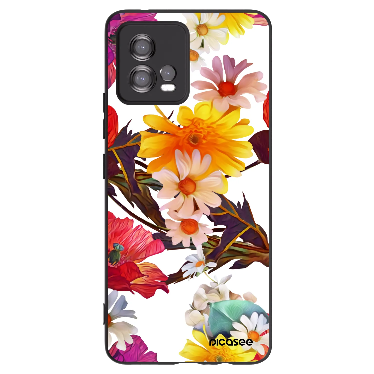 Picasee Μαύρη θήκη σιλικόνης για Motorola Moto G72 - Meadow