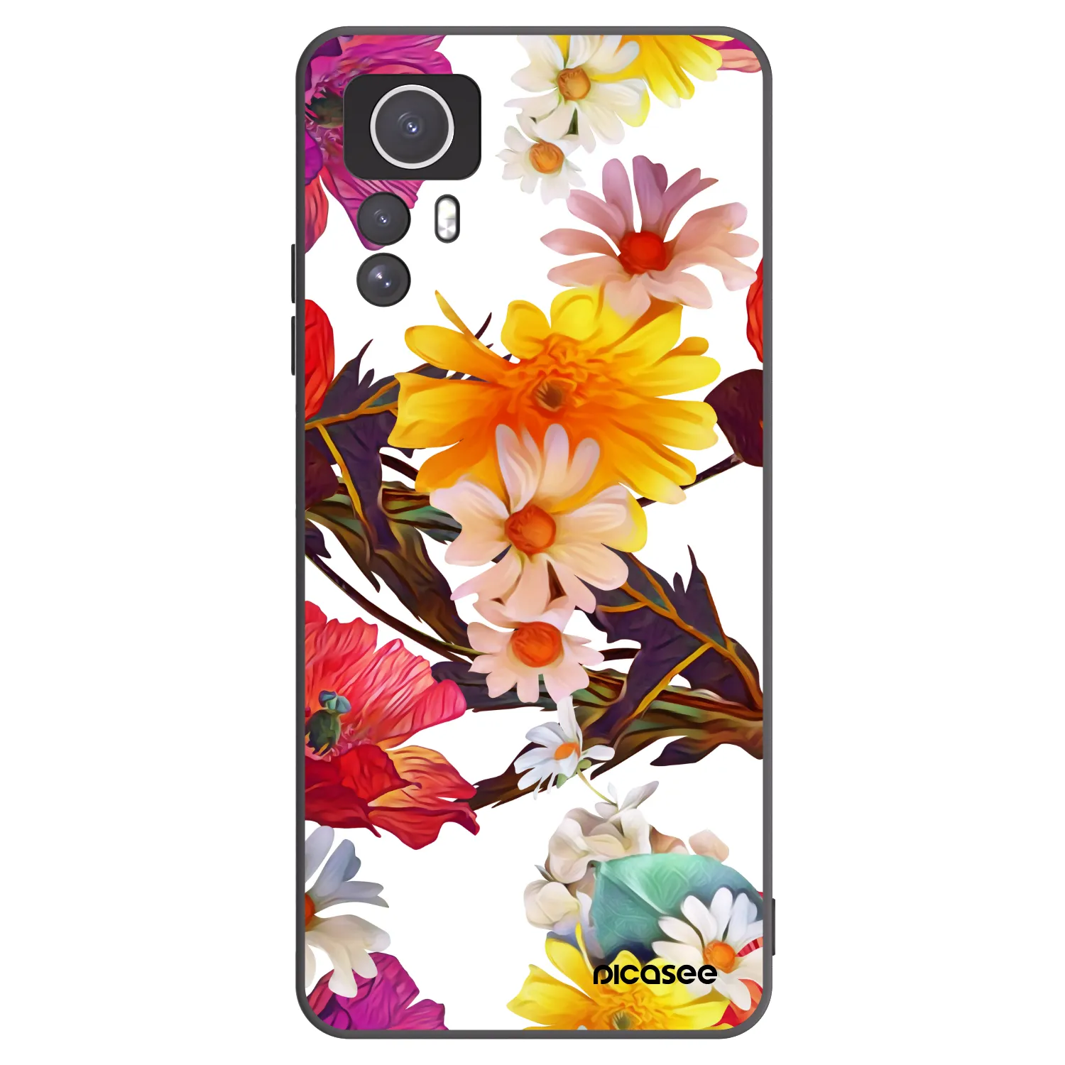 Picasee Μαύρη θήκη σιλικόνης για Xiaomi Redmi Note 12S - Meadow