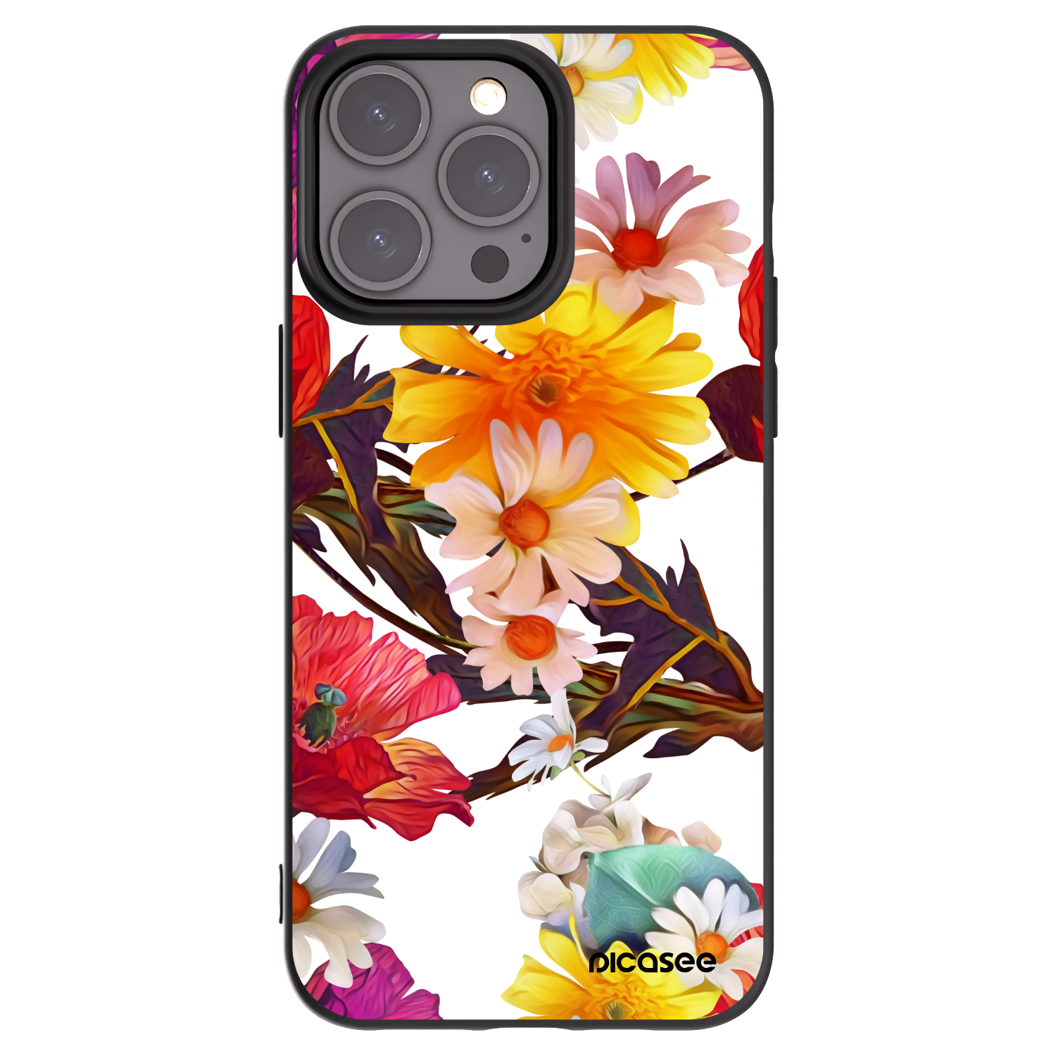 Picasee Μαύρη θήκη σιλικόνης για Apple iPhone 15 Pro Max - Meadow