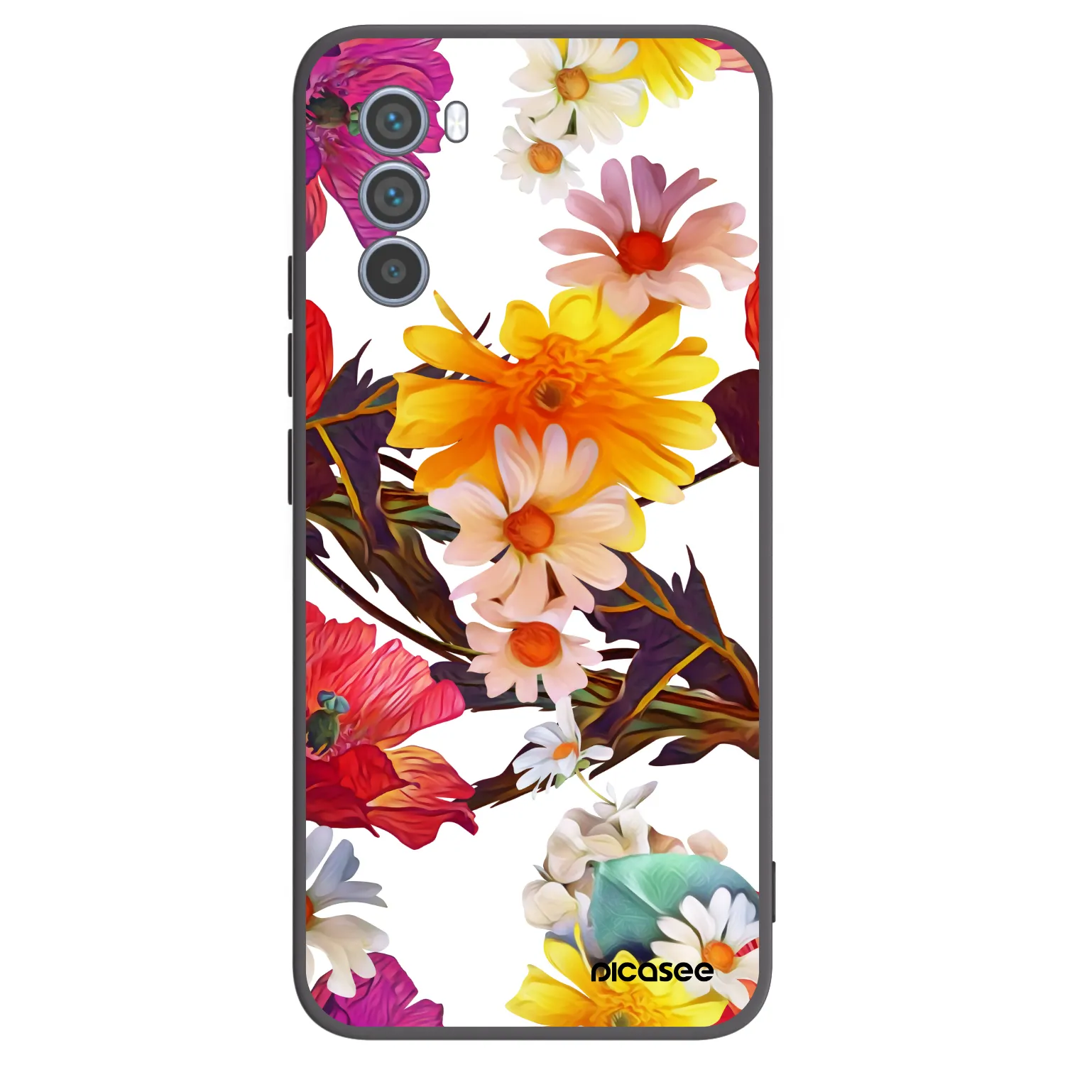 Picasee Μαύρη θήκη σιλικόνης για Motorola Moto G62 - Meadow
