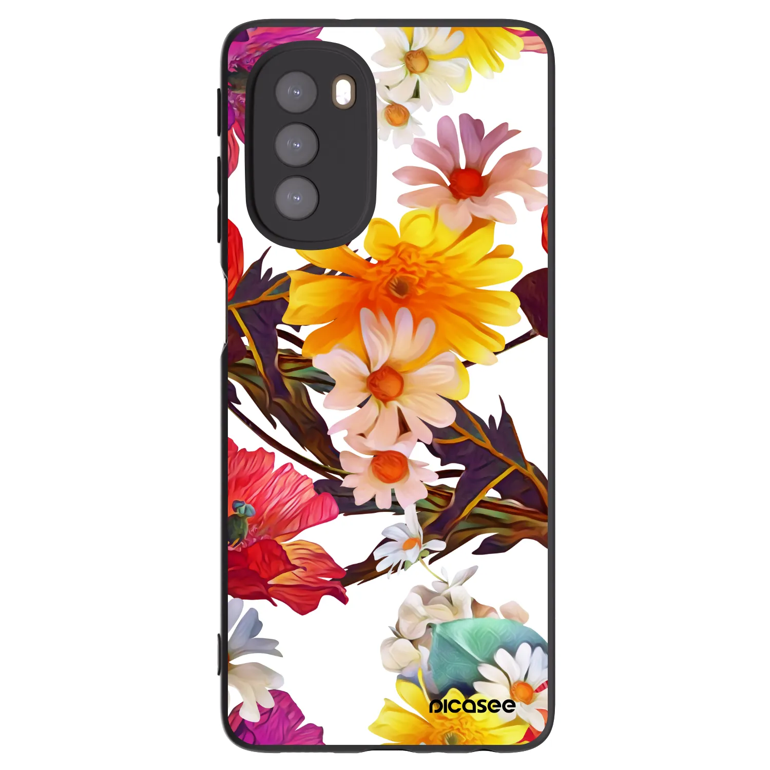 Picasee Μαύρη θήκη σιλικόνης για Motorola Moto G51 - Meadow