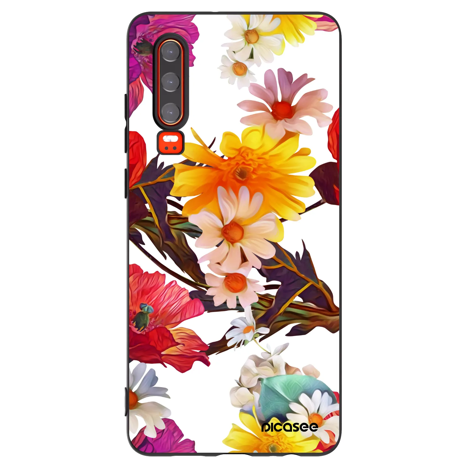 Picasee Μαύρη θήκη σιλικόνης για Huawei P30 - Meadow