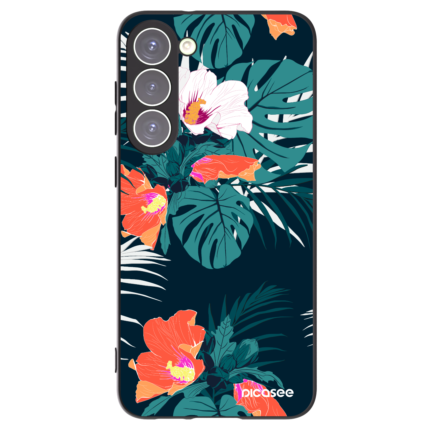 Picasee Μαύρη θήκη σιλικόνης για Samsung Galaxy S23+ 5G - Monstera Color