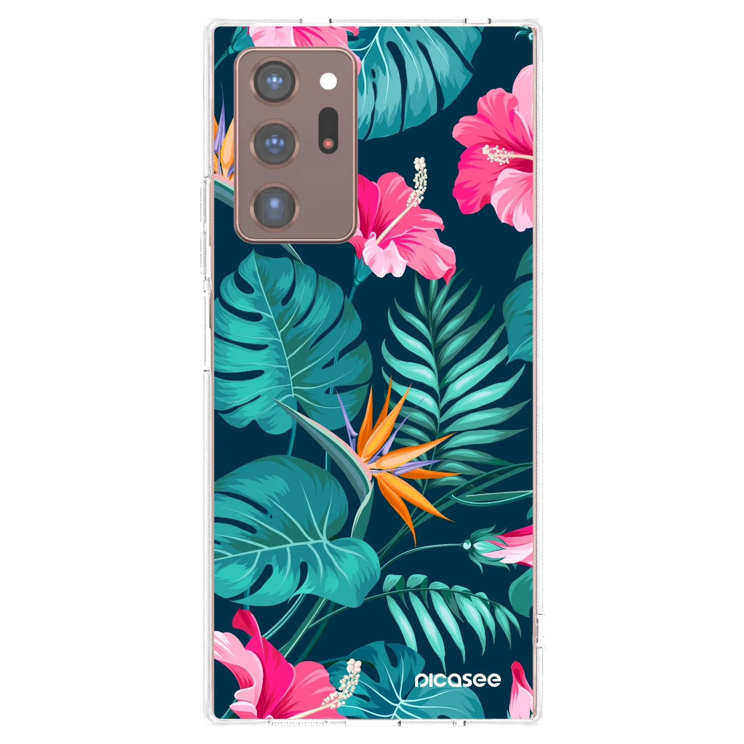 Picasee διαφανής θήκη σιλικόνης Samsung Galaxy Note 20 Ultra - Pink Monstera