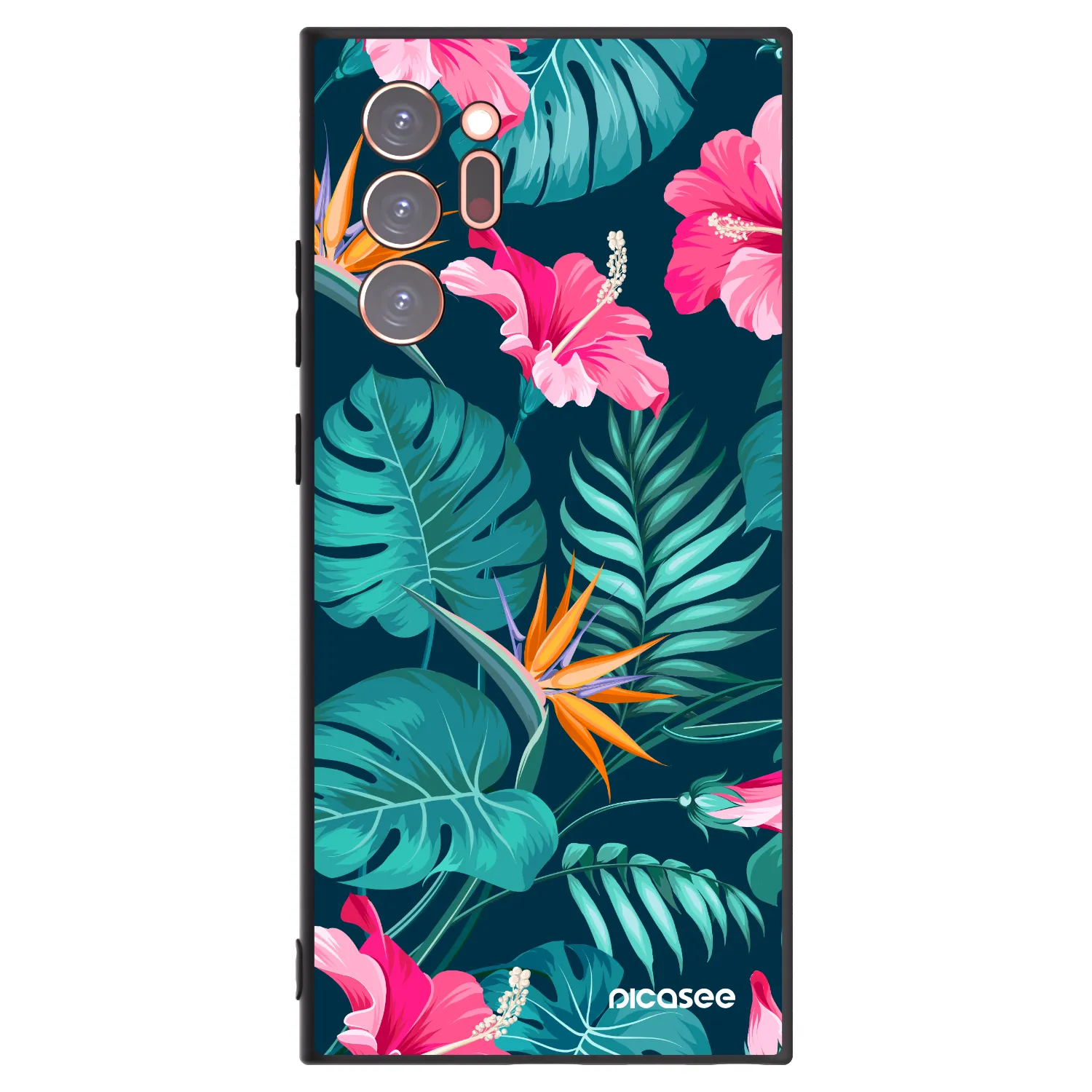 Picasee Μαύρη θήκη σιλικόνης για Samsung Galaxy Note 20 Ultra - Pink Monstera