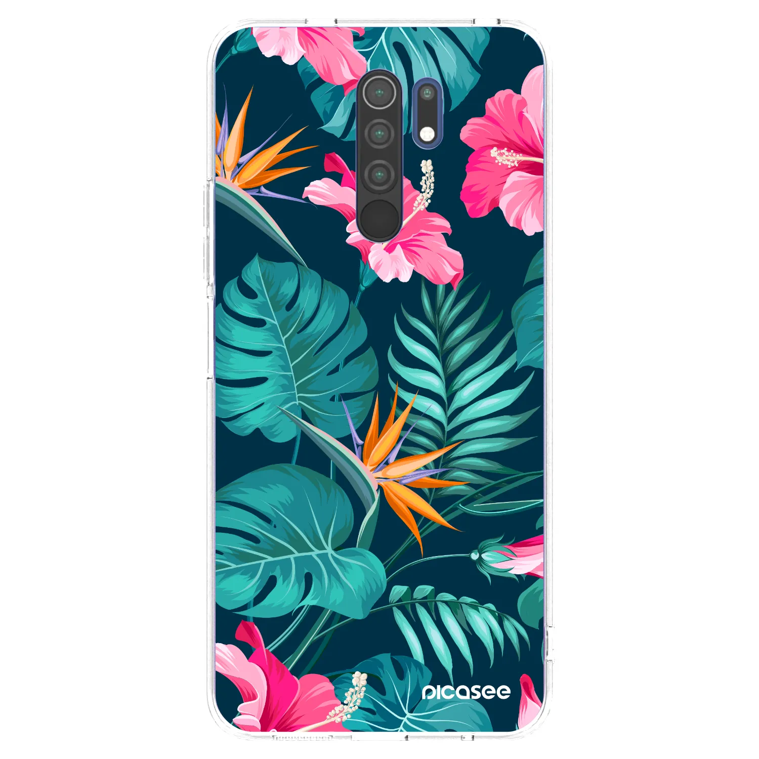Picasee διαφανής θήκη σιλικόνης Xiaomi Redmi 9 - Pink Monstera