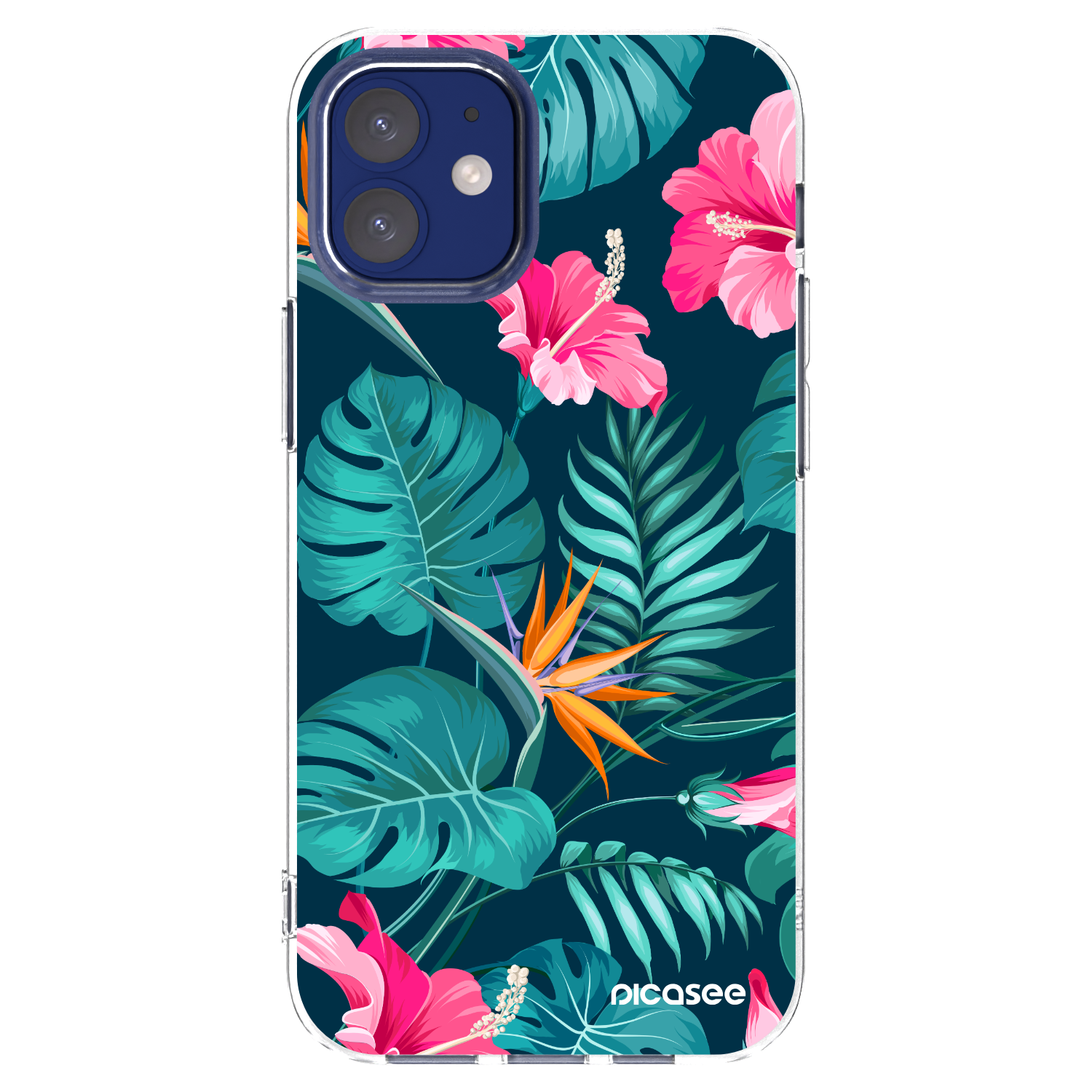 Picasee διαφανής θήκη σιλικόνης Apple iPhone 12 mini - Pink Monstera
