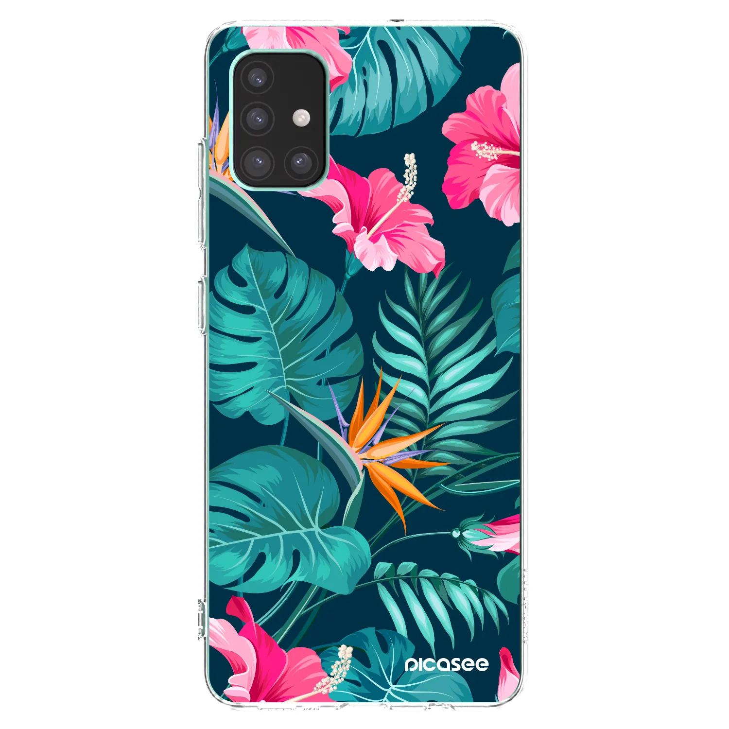 Picasee διαφανής θήκη σιλικόνης Samsung Galaxy M51 M515F - Pink Monstera