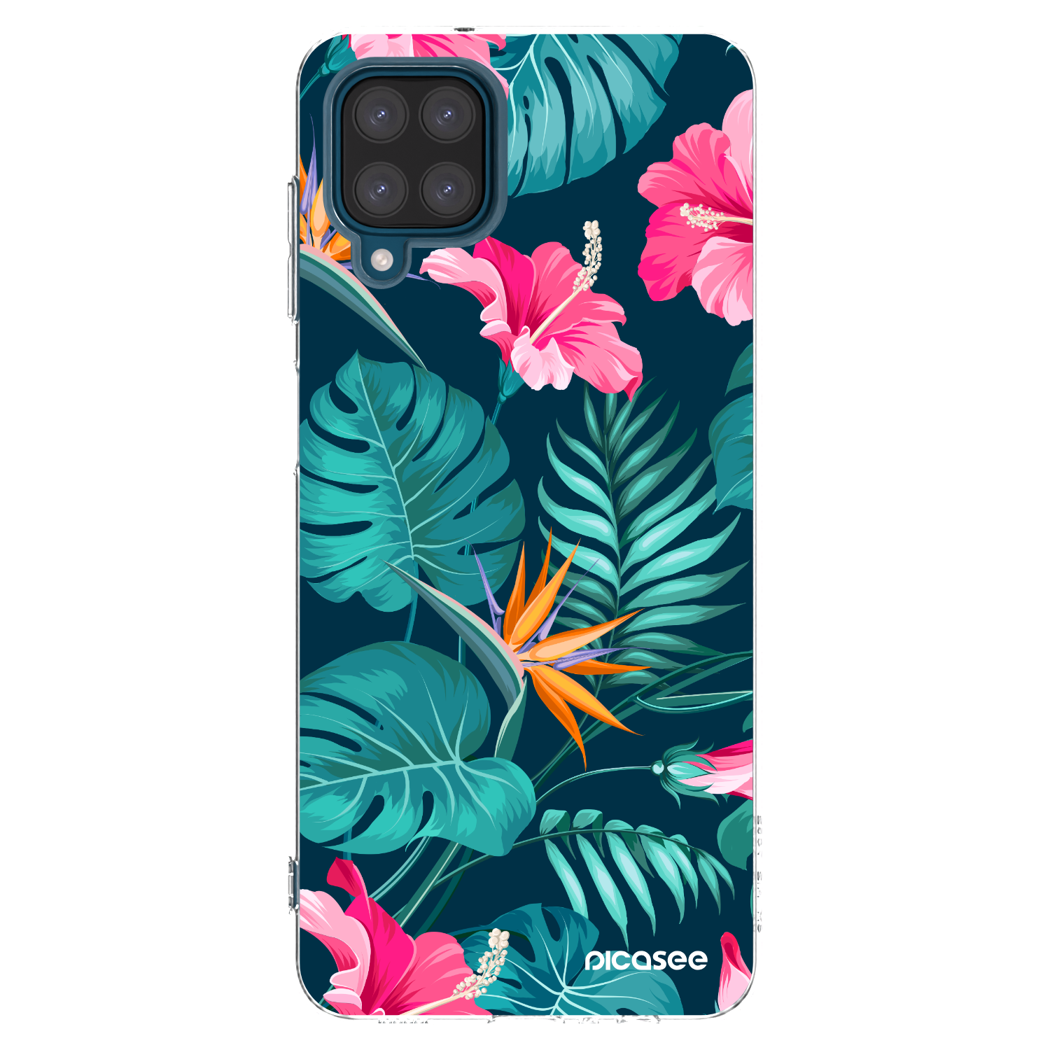 Picasee διαφανής θήκη σιλικόνης Samsung Galaxy A12 A125F - Pink Monstera