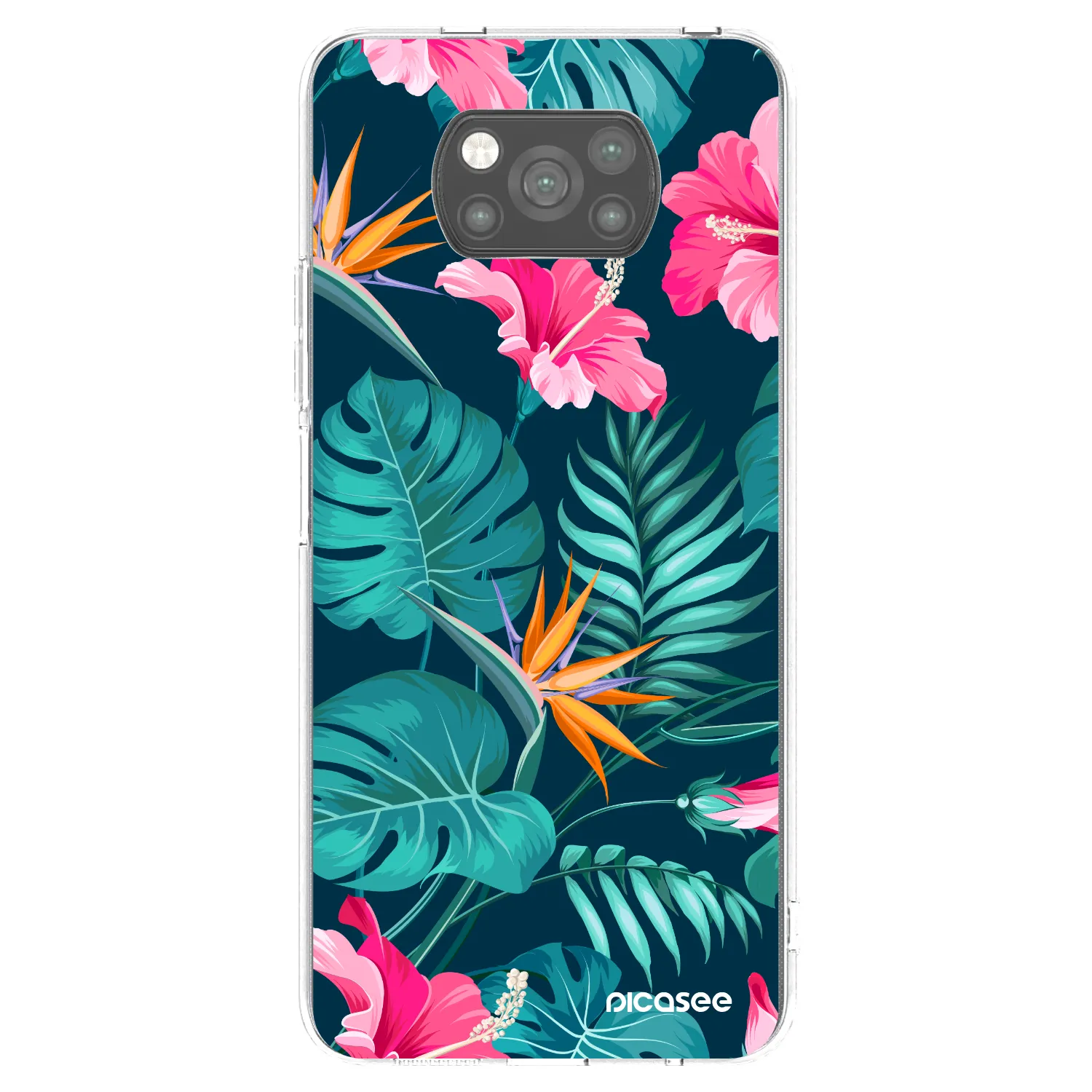 Picasee Μαύρη θήκη σιλικόνης για Xiaomi Poco X3 Pro - Pink Monstera