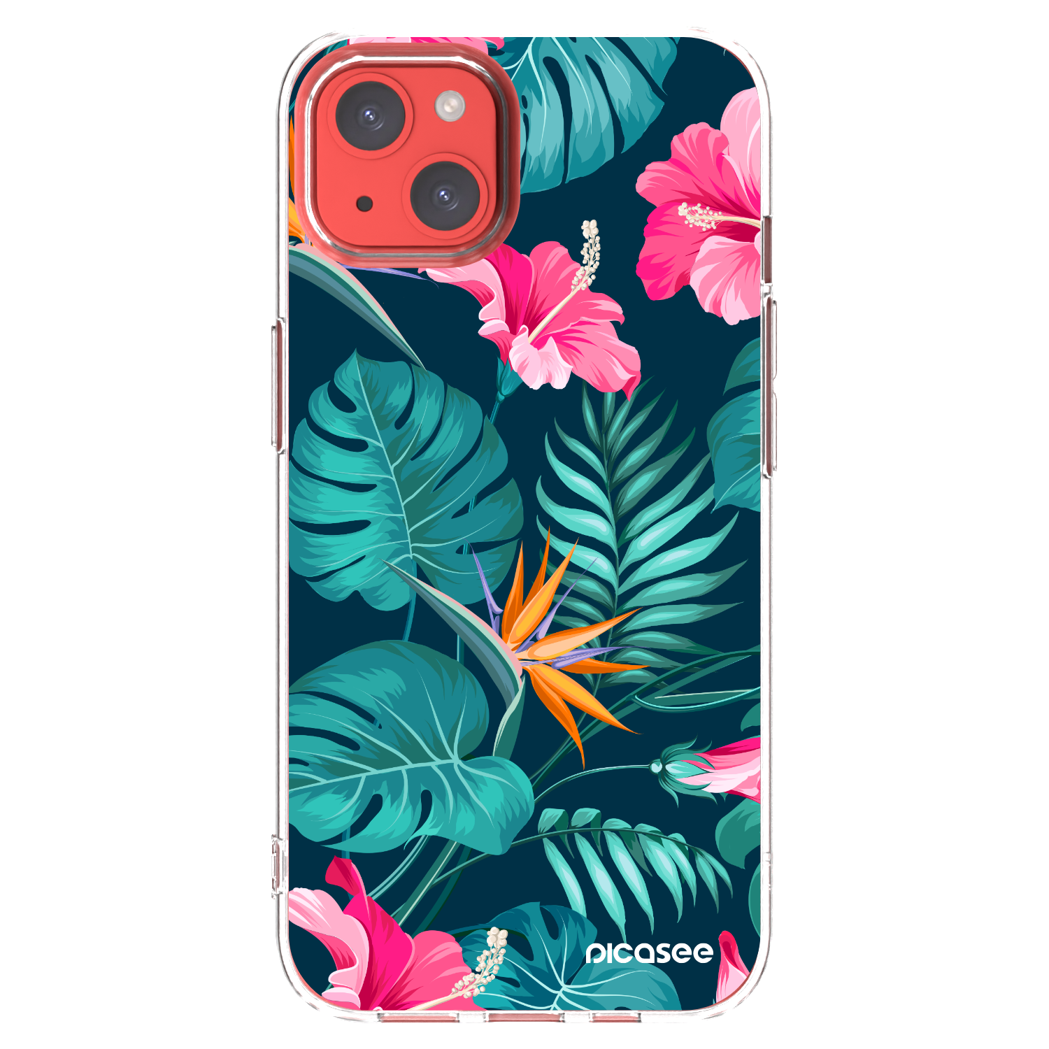 Picasee διαφανής θήκη σιλικόνης Apple iPhone 13 - Pink Monstera
