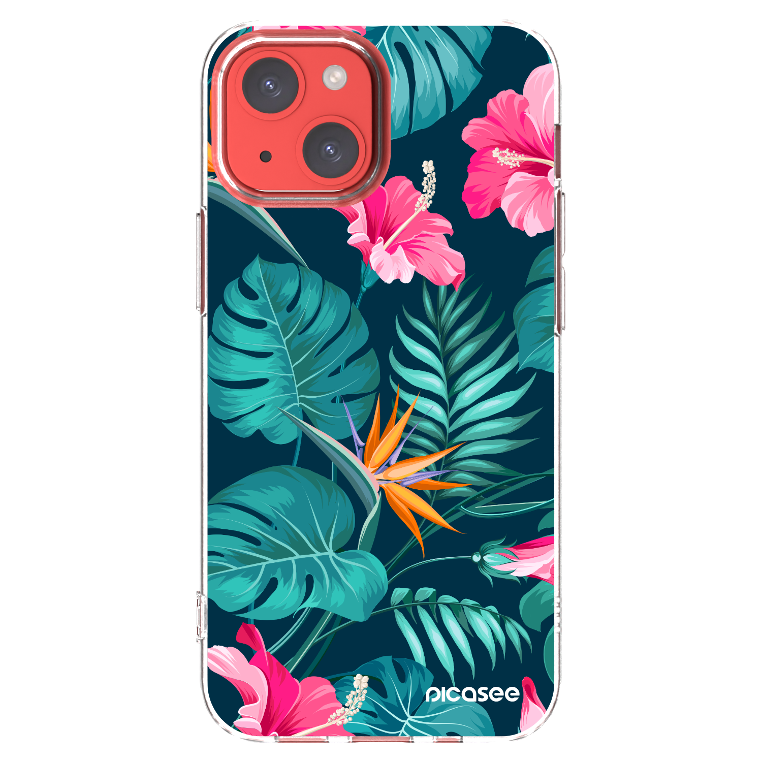 Picasee διαφανής θήκη σιλικόνης Apple iPhone 13 mini - Pink Monstera
