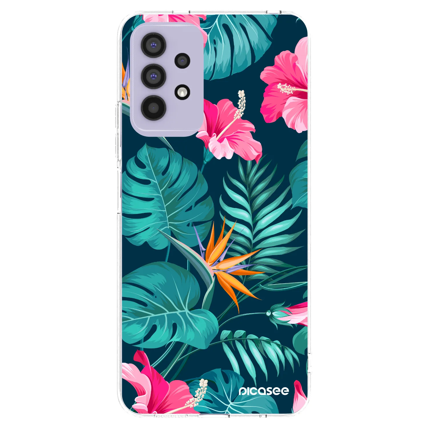 Picasee διαφανής θήκη σιλικόνης Samsung Galaxy A32 4G SM-A325F - Pink Monstera