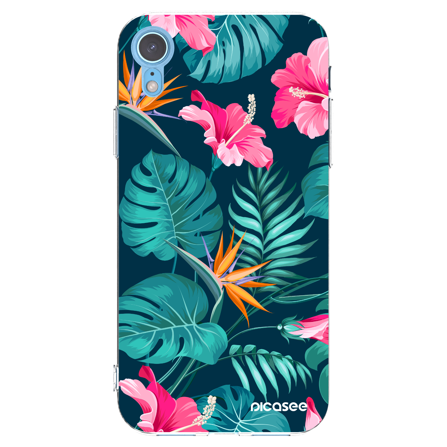 Picasee διαφανής θήκη σιλικόνης Apple iPhone XR - Pink Monstera
