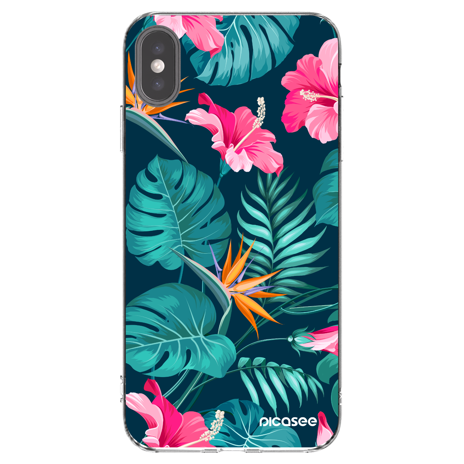 Picasee διαφανής θήκη σιλικόνης Apple iPhone XS Max - Pink Monstera