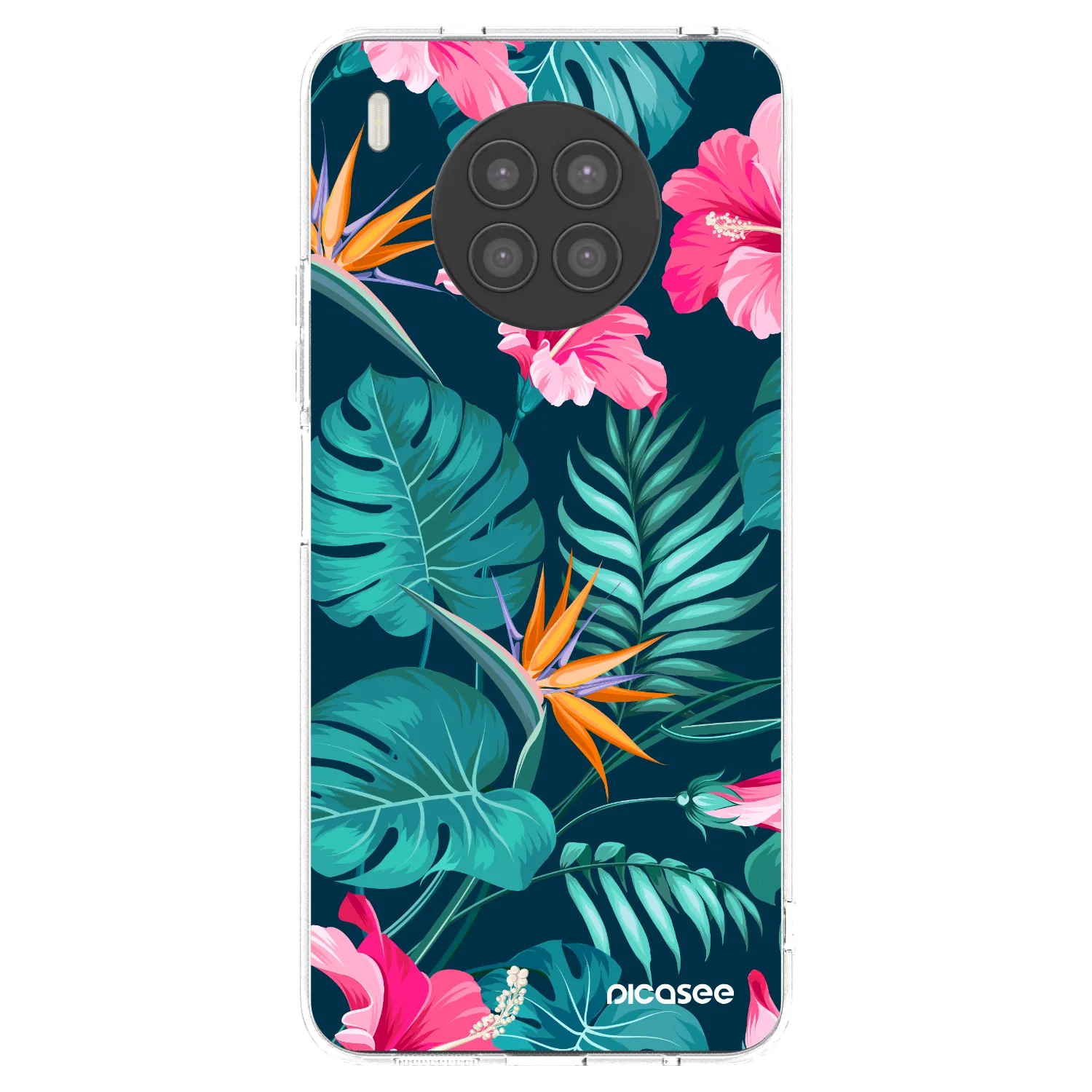 Picasee διαφανής θήκη σιλικόνης Huawei Nova 8i - Pink Monstera