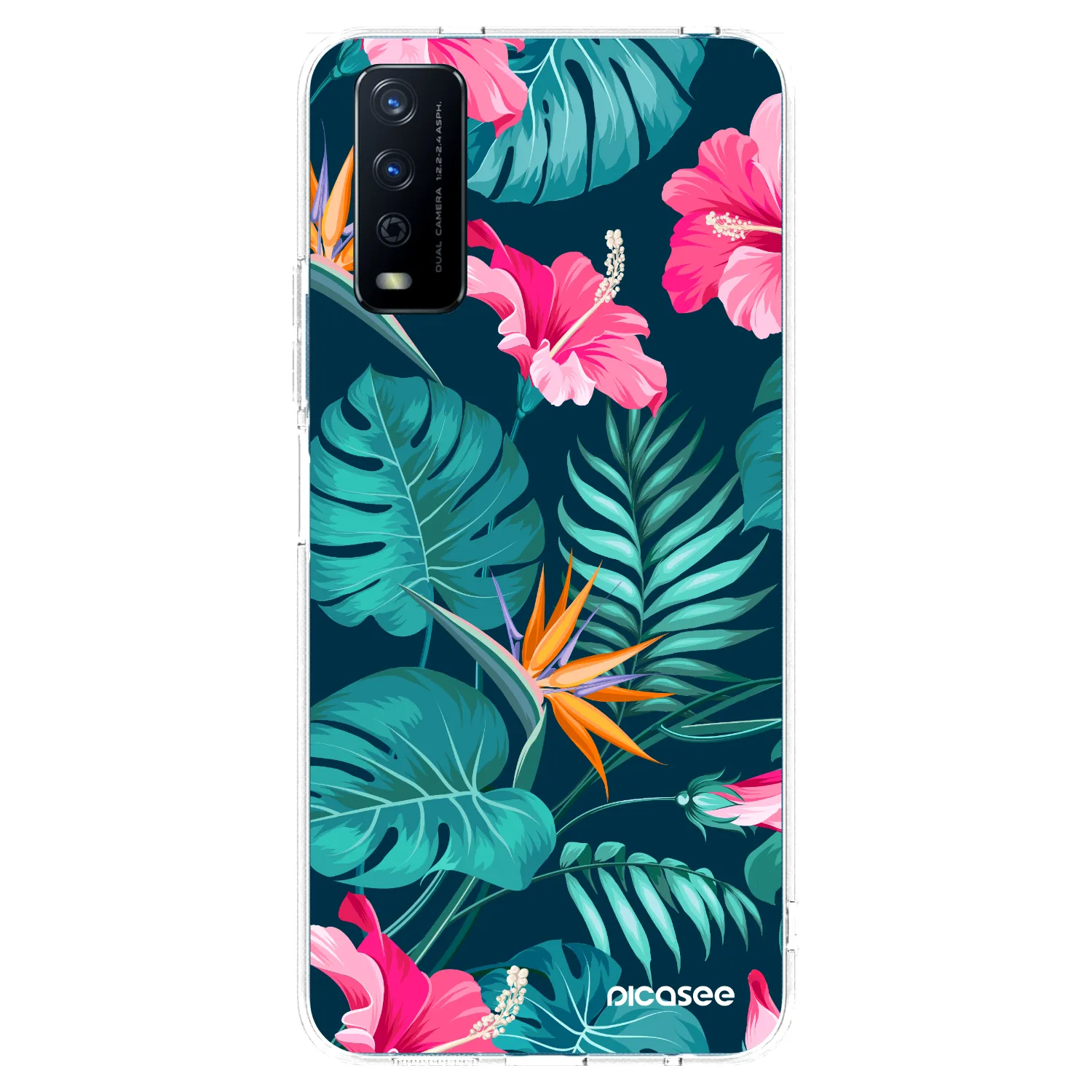 Picasee διαφανής θήκη σιλικόνης Vivo Y11s - Pink Monstera