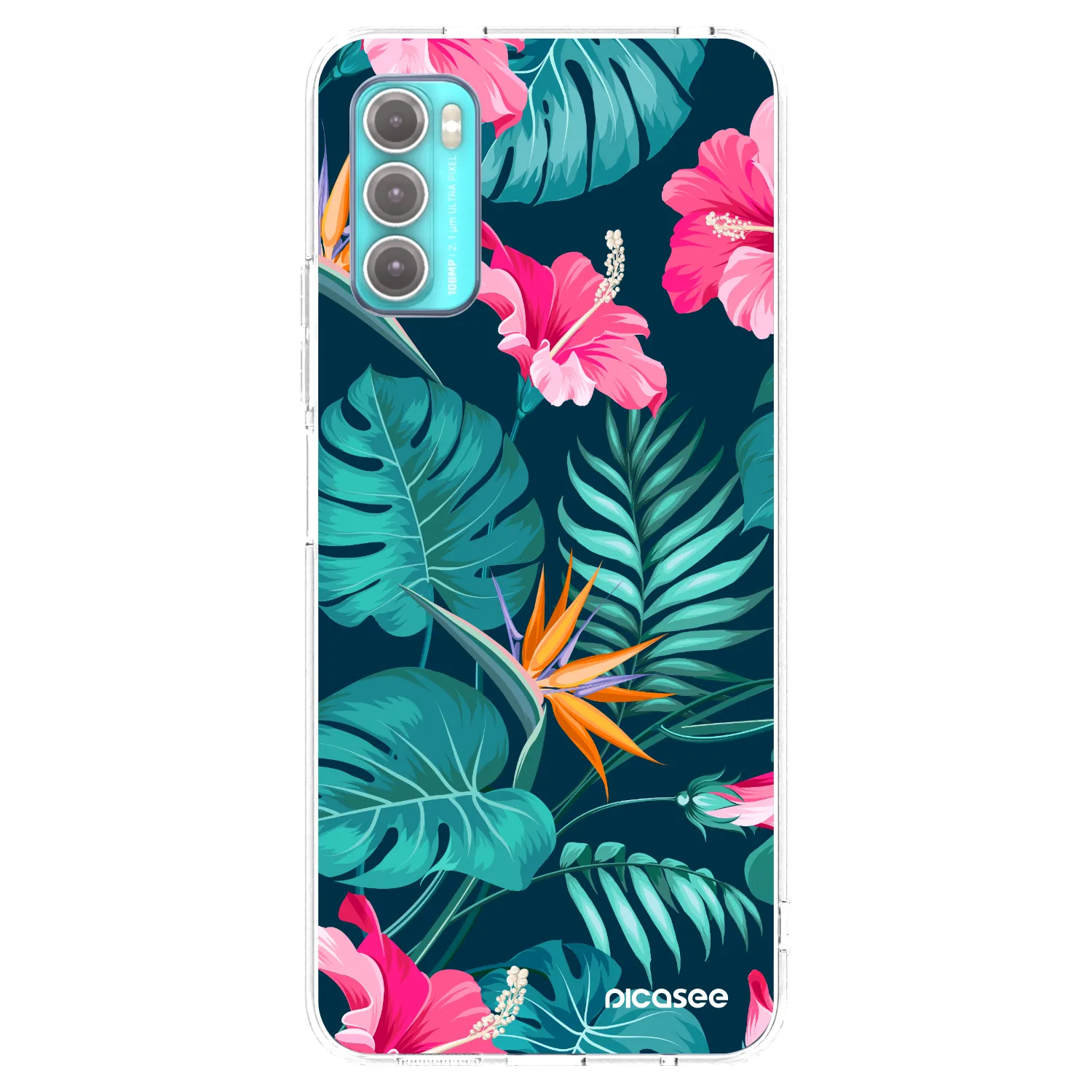 Picasee διαφανής θήκη σιλικόνης Motorola Moto G60 - Pink Monstera