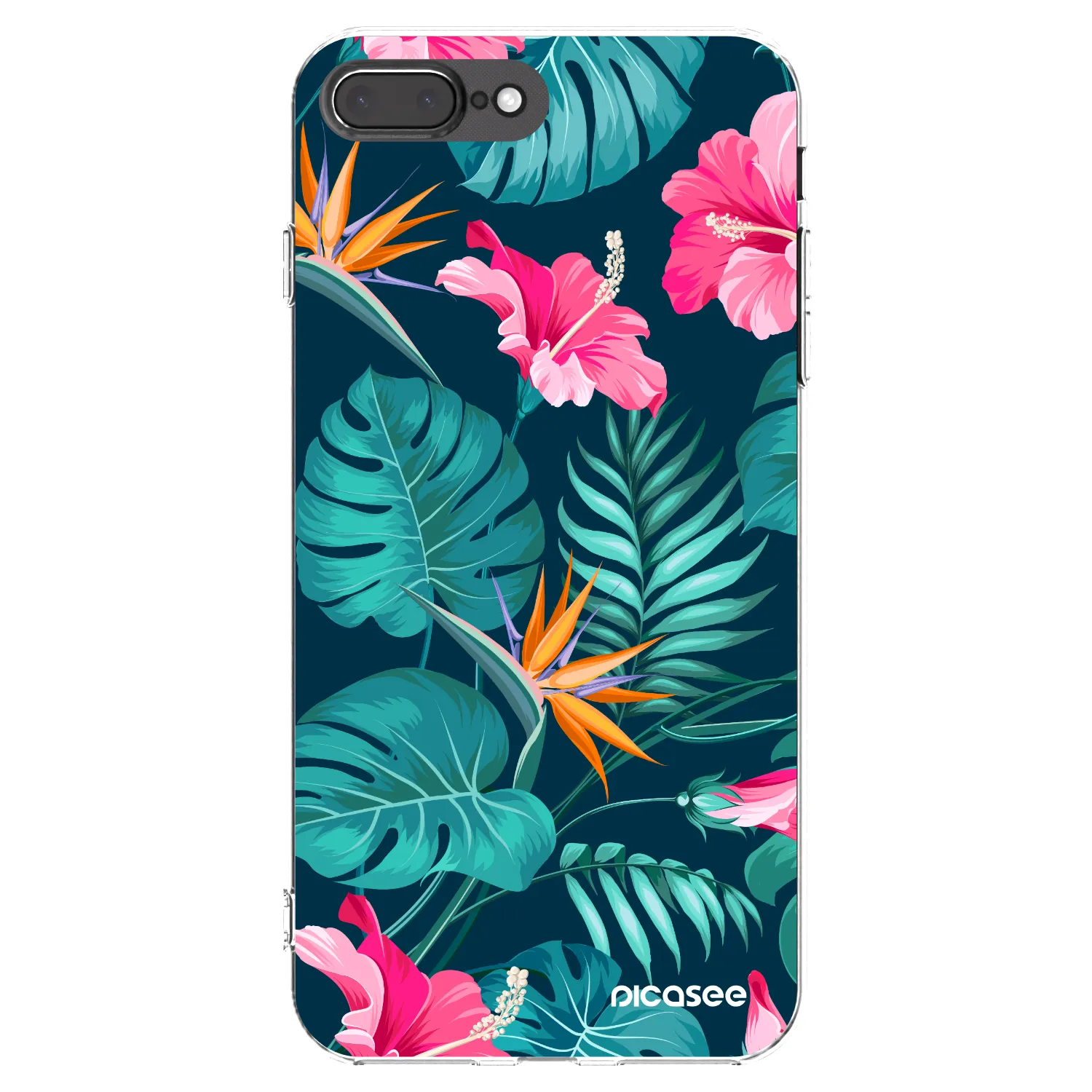 Picasee διαφανής θήκη σιλικόνης Apple iPhone 7 Plus - Pink Monstera