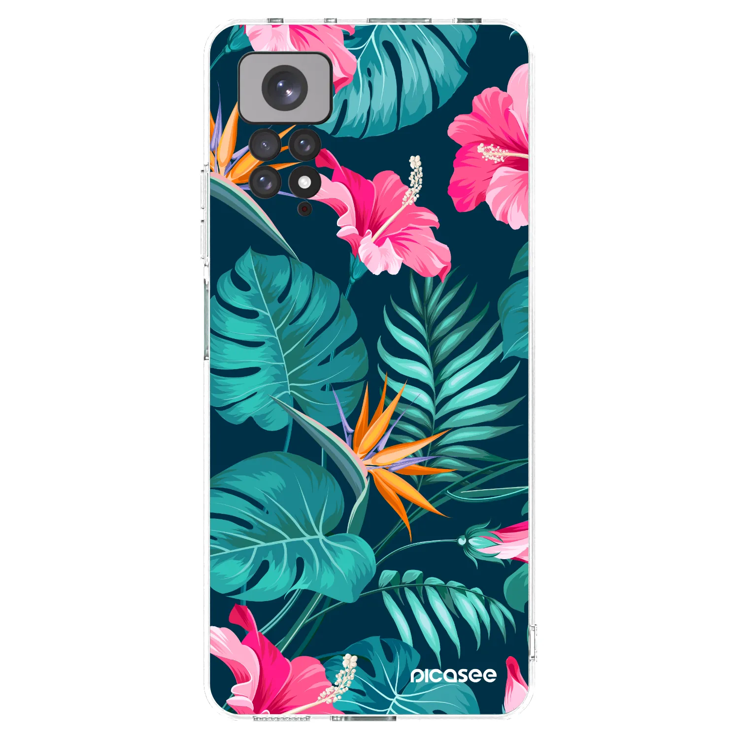 Picasee διαφανής θήκη σιλικόνης Xiaomi Redmi Note 11 - Pink Monstera