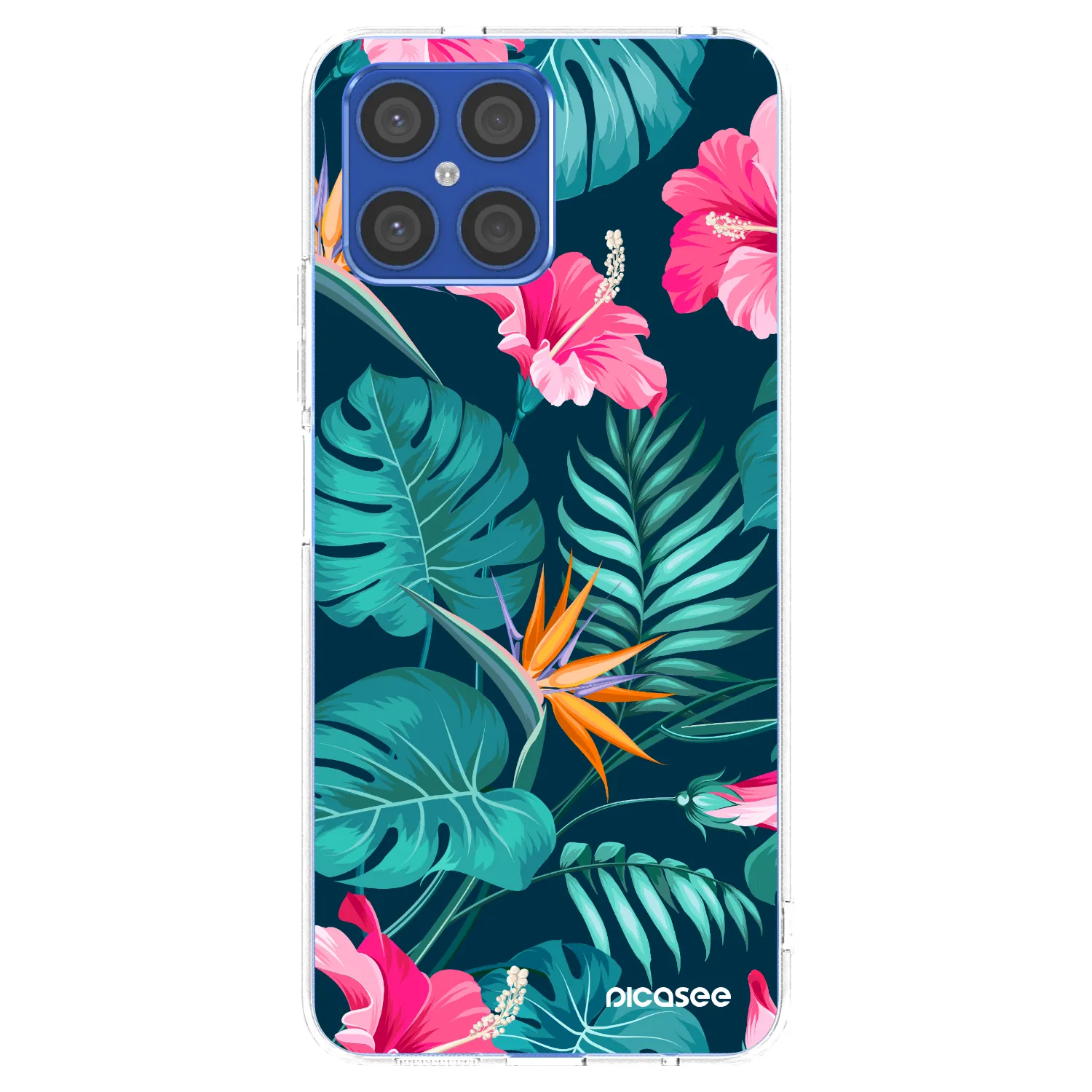 Picasee διαφανής θήκη σιλικόνης Honor X8 4G - Pink Monstera