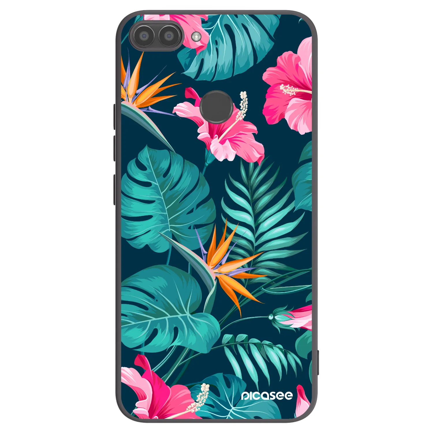 Picasee Μαύρη θήκη σιλικόνης για Huawei P Smart - Pink Monstera