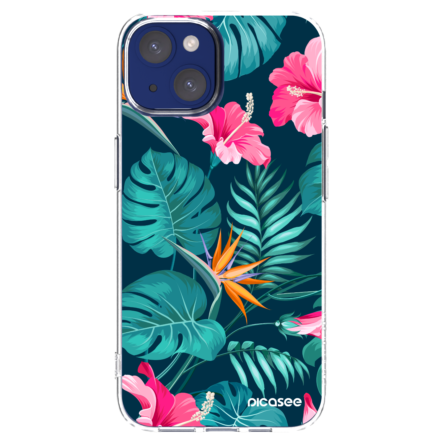 Picasee διαφανής θήκη σιλικόνης Apple iPhone 14 - Pink Monstera