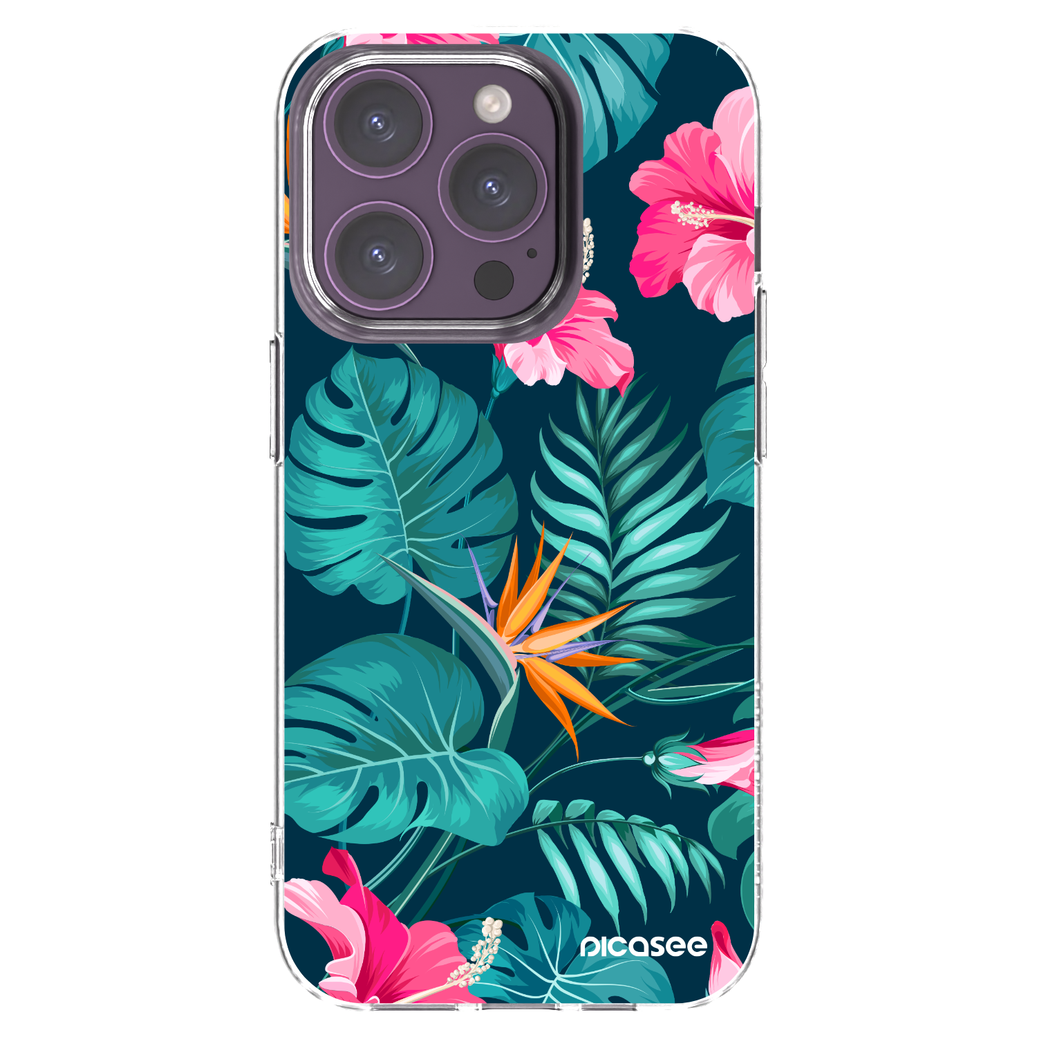 Picasee διαφανής θήκη σιλικόνης Apple iPhone 14 Pro - Pink Monstera