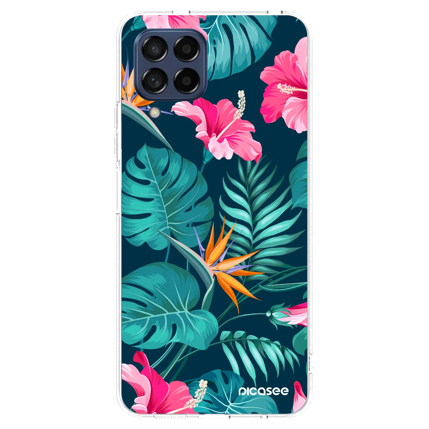 Picasee διαφανής θήκη σιλικόνης Samsung Galaxy M53 5G - Pink Monstera