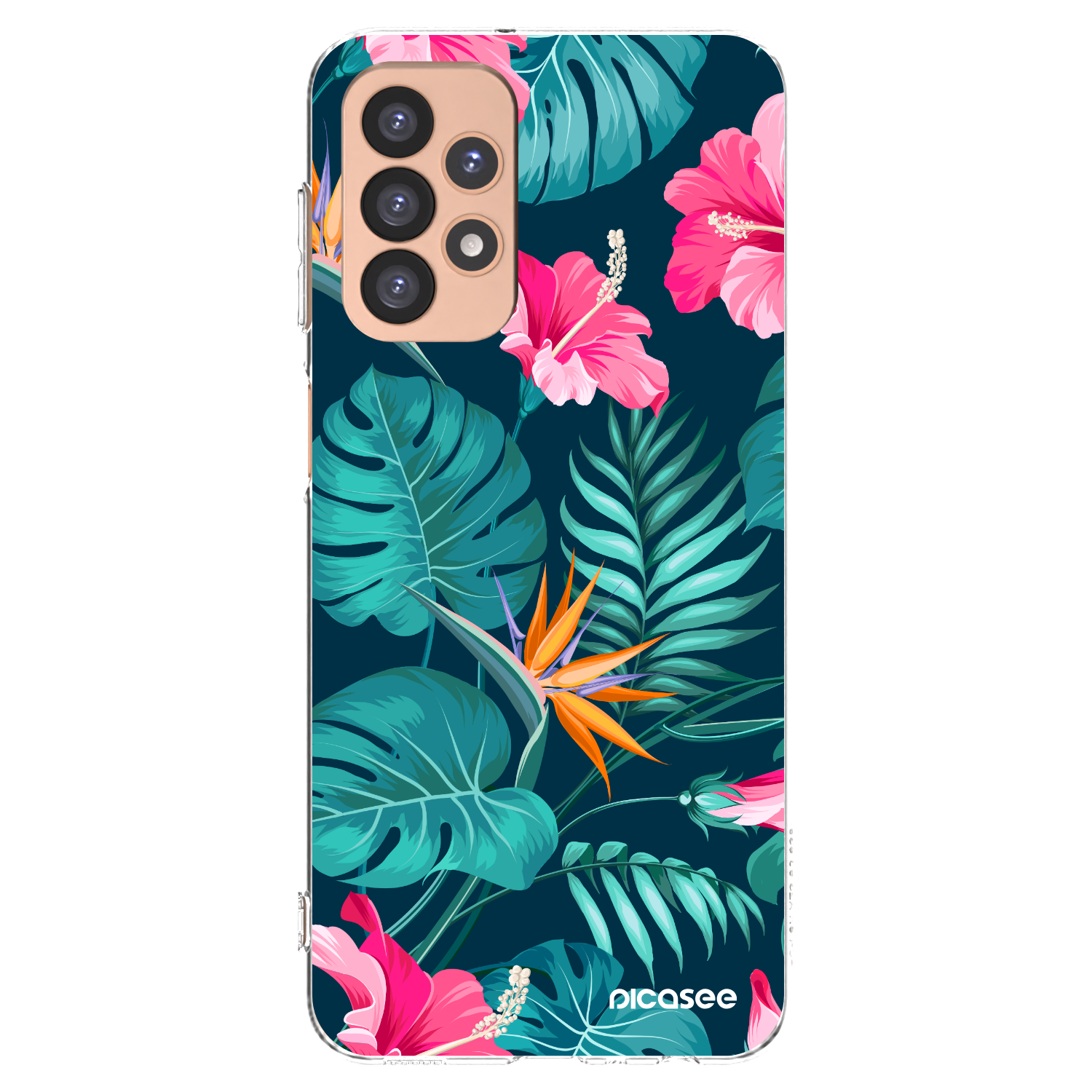 Picasee διαφανής θήκη σιλικόνης Samsung Galaxy A23 A236B 5G - Pink Monstera