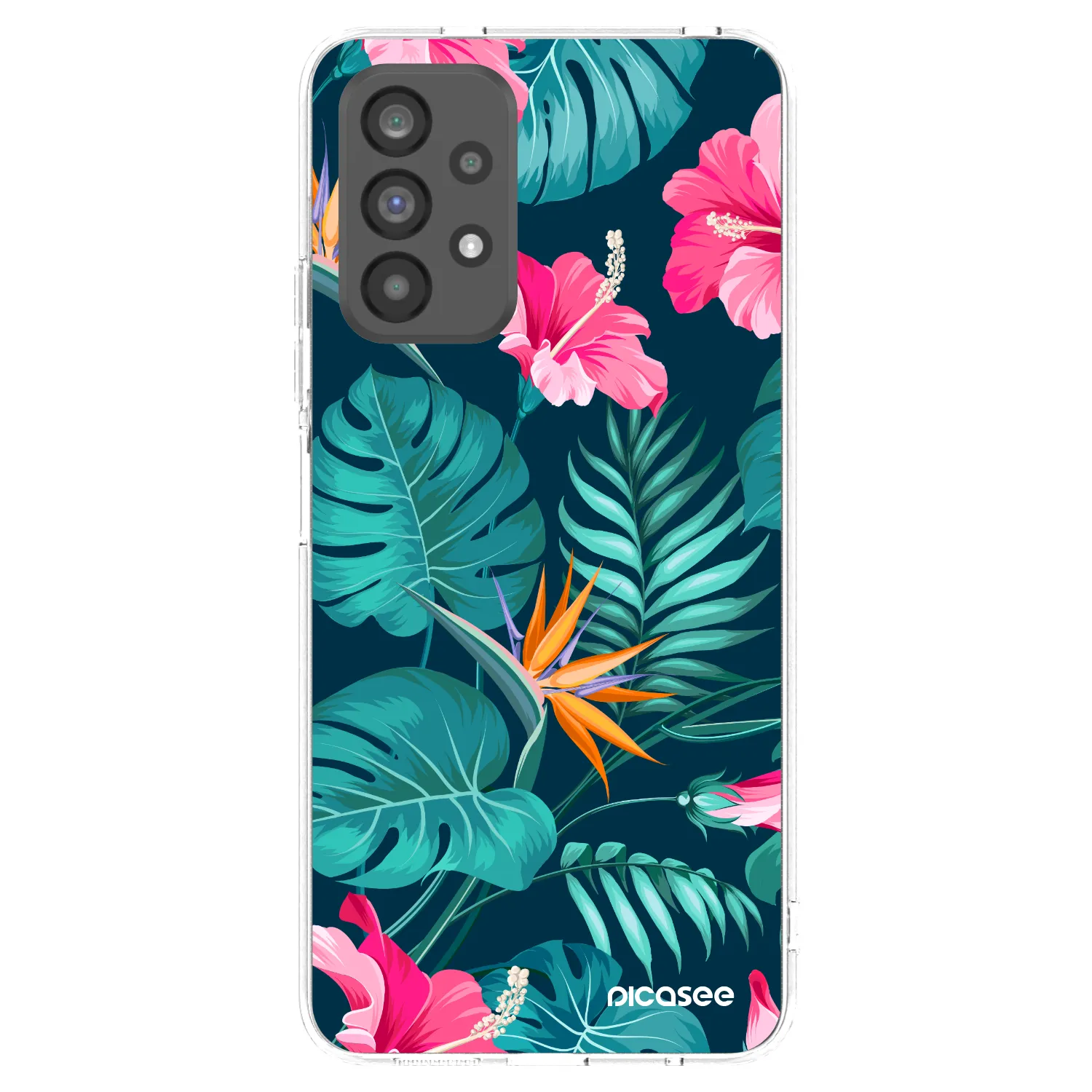 Picasee διαφανής θήκη σιλικόνης Samsung Galaxy A73 5G - Pink Monstera