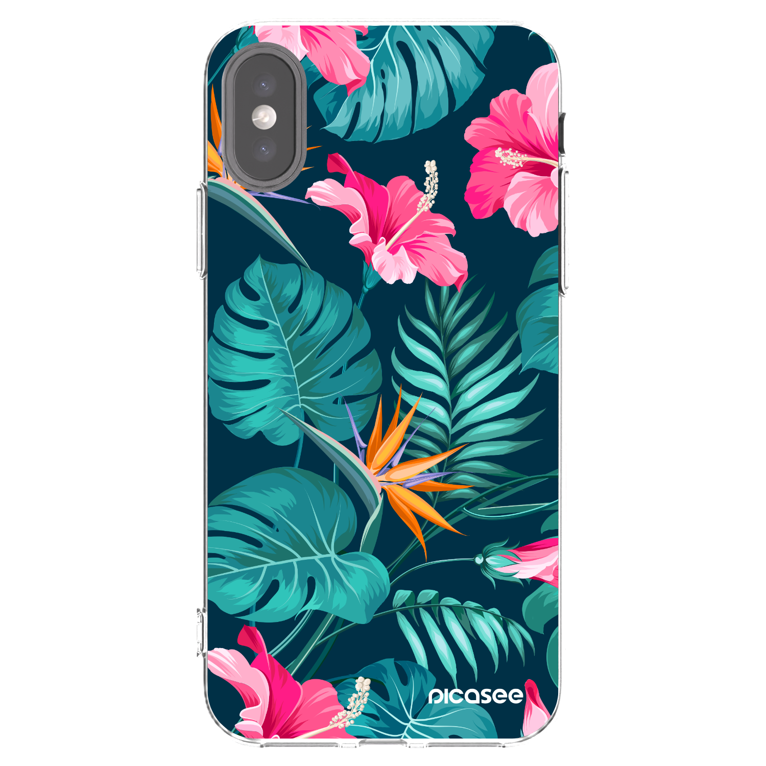 Picasee διαφανής θήκη σιλικόνης Apple iPhone X/XS - Pink Monstera