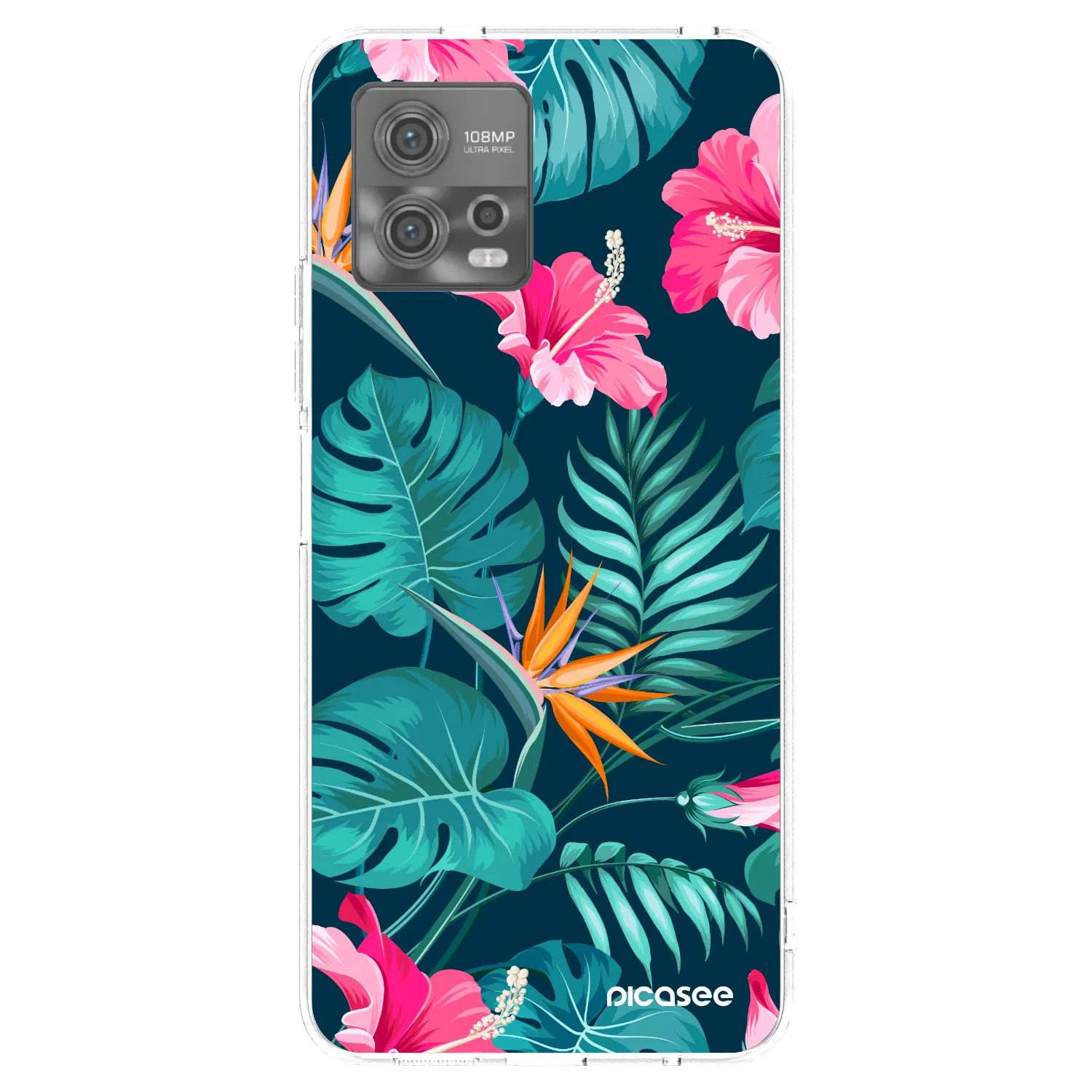 Picasee διαφανής θήκη σιλικόνης Motorola Moto G72 - Pink Monstera