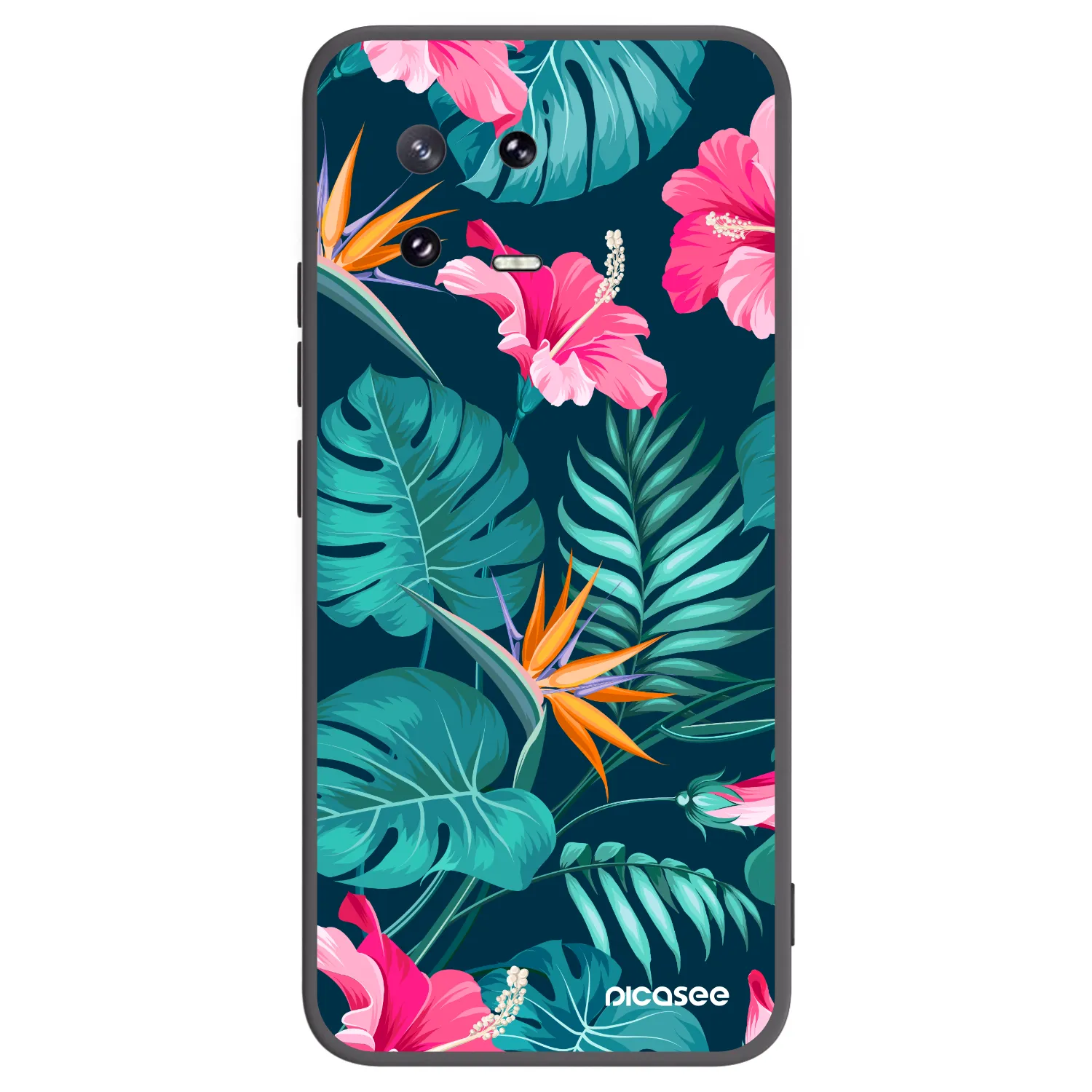 Picasee Μαύρη θήκη σιλικόνης για Xiaomi 13 Pro - Pink Monstera