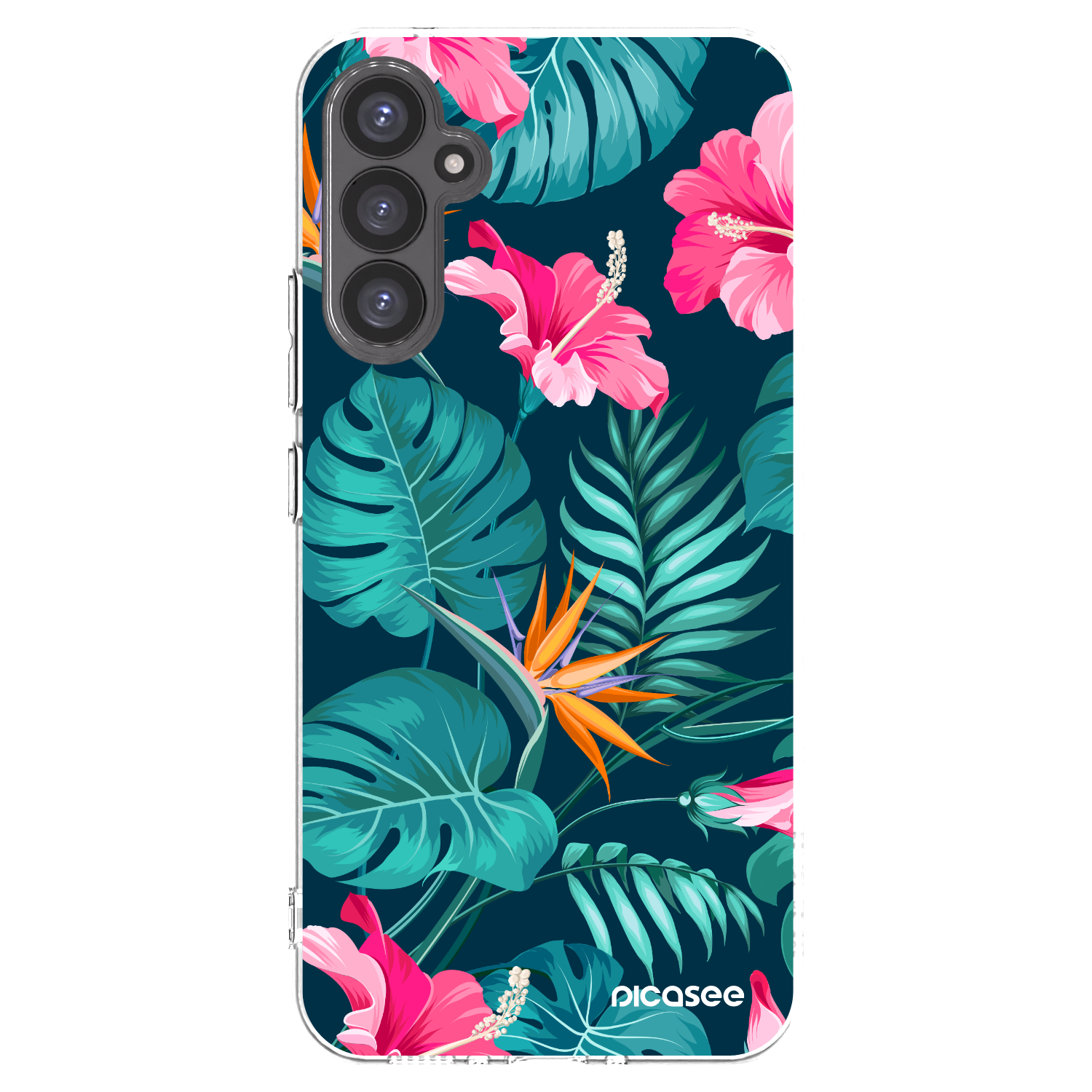 Picasee διαφανής θήκη σιλικόνης Samsung Galaxy A34 5G A346B - Pink Monstera