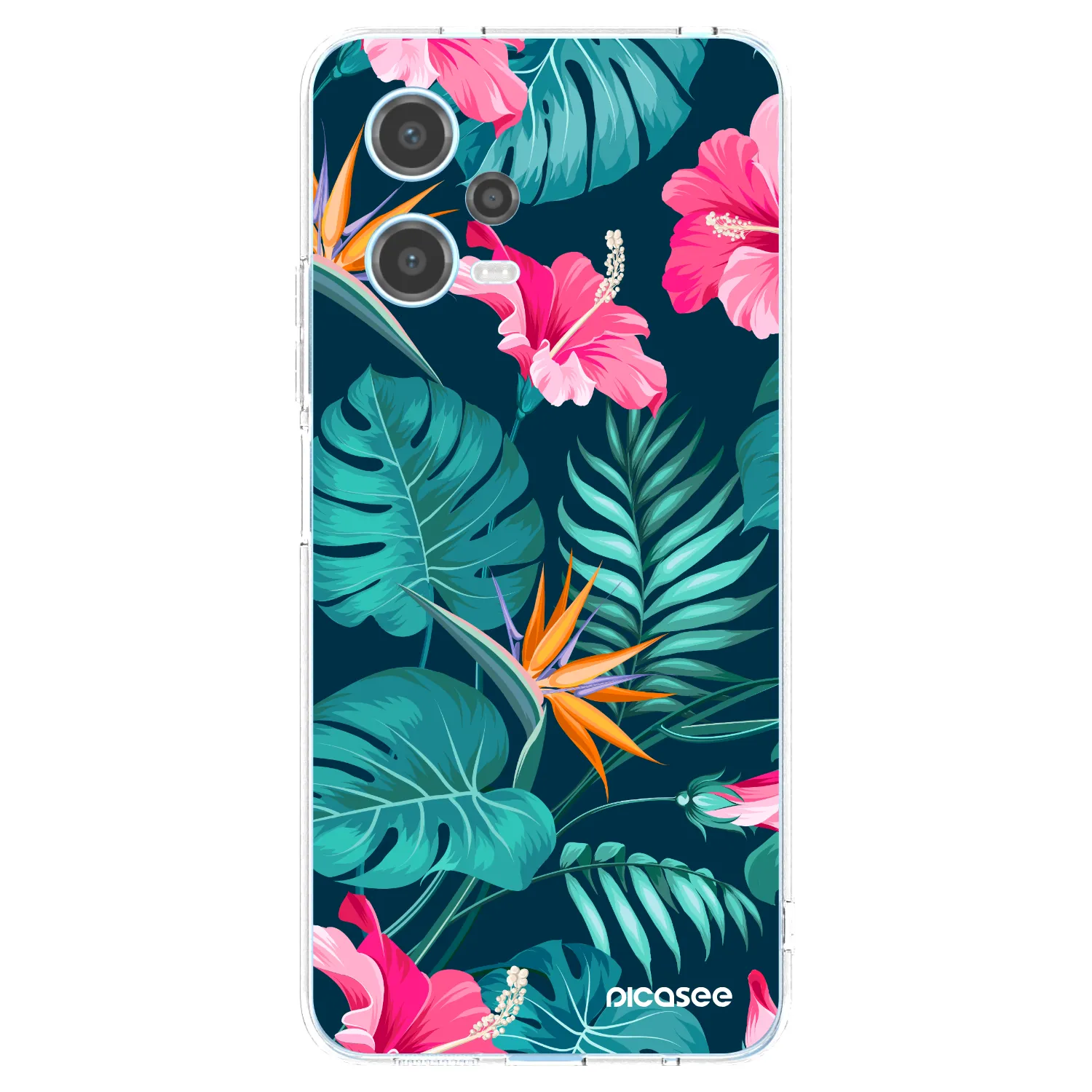 Picasee διαφανής θήκη σιλικόνης Xiaomi Redmi Note 12 5G - Pink Monstera