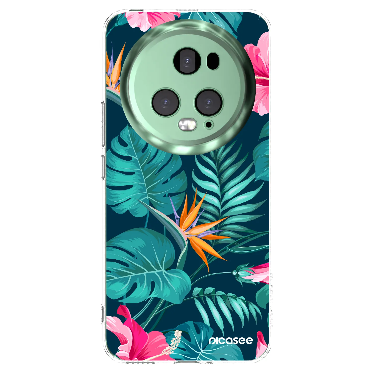 Picasee διαφανής θήκη σιλικόνης Honor Magic5 Pro - Pink Monstera