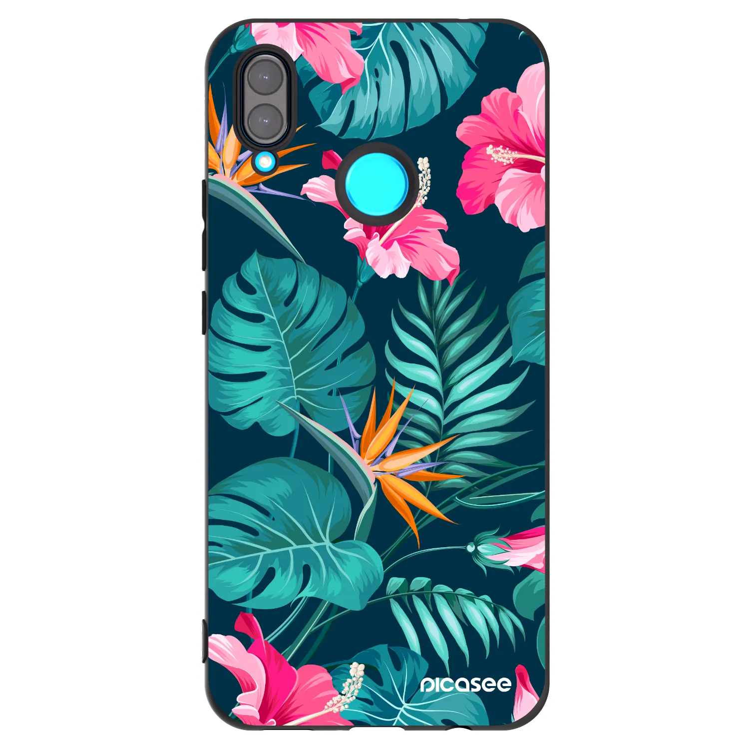 Picasee Μαύρη θήκη σιλικόνης για Huawei Nova 3i - Pink Monstera
