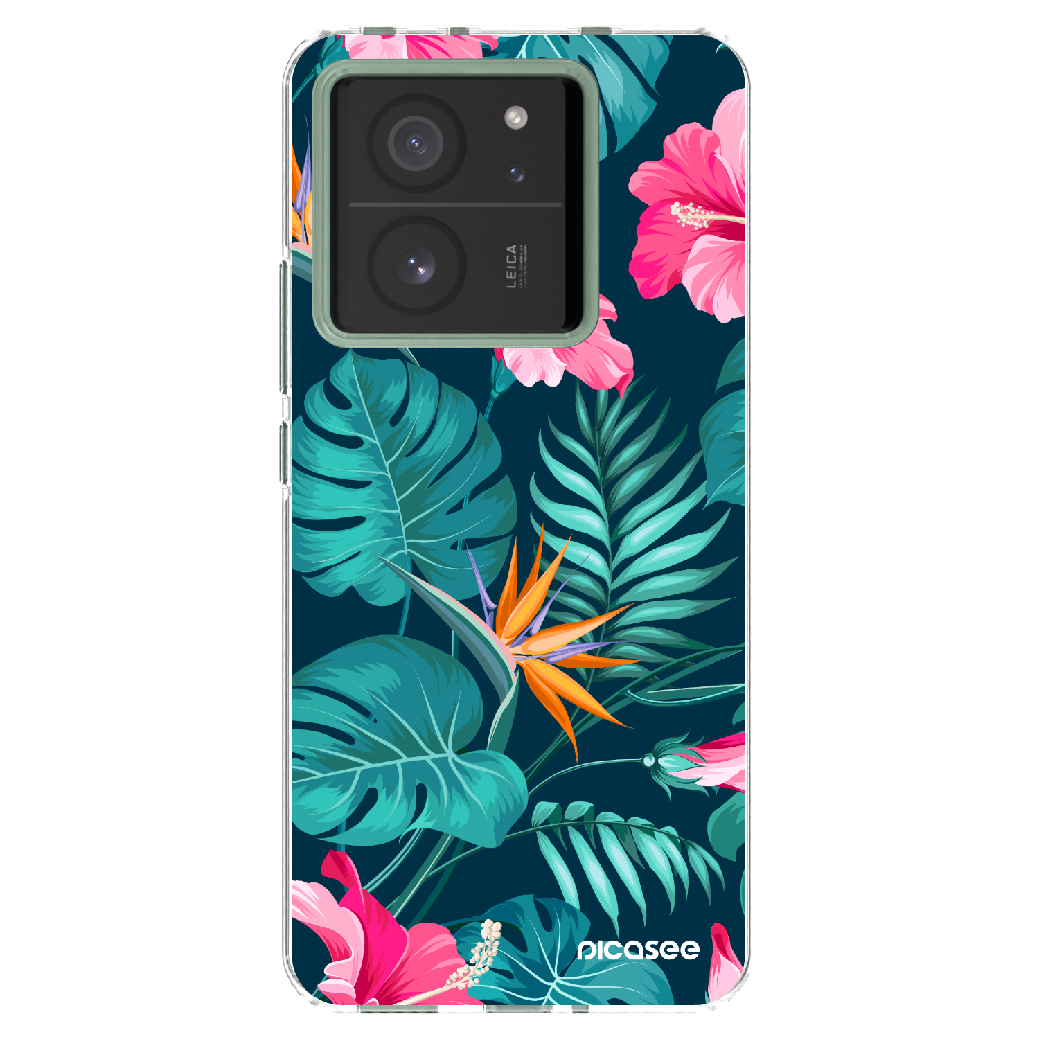 Picasee διαφανής θήκη σιλικόνης Xiaomi 13T Pro - Pink Monstera